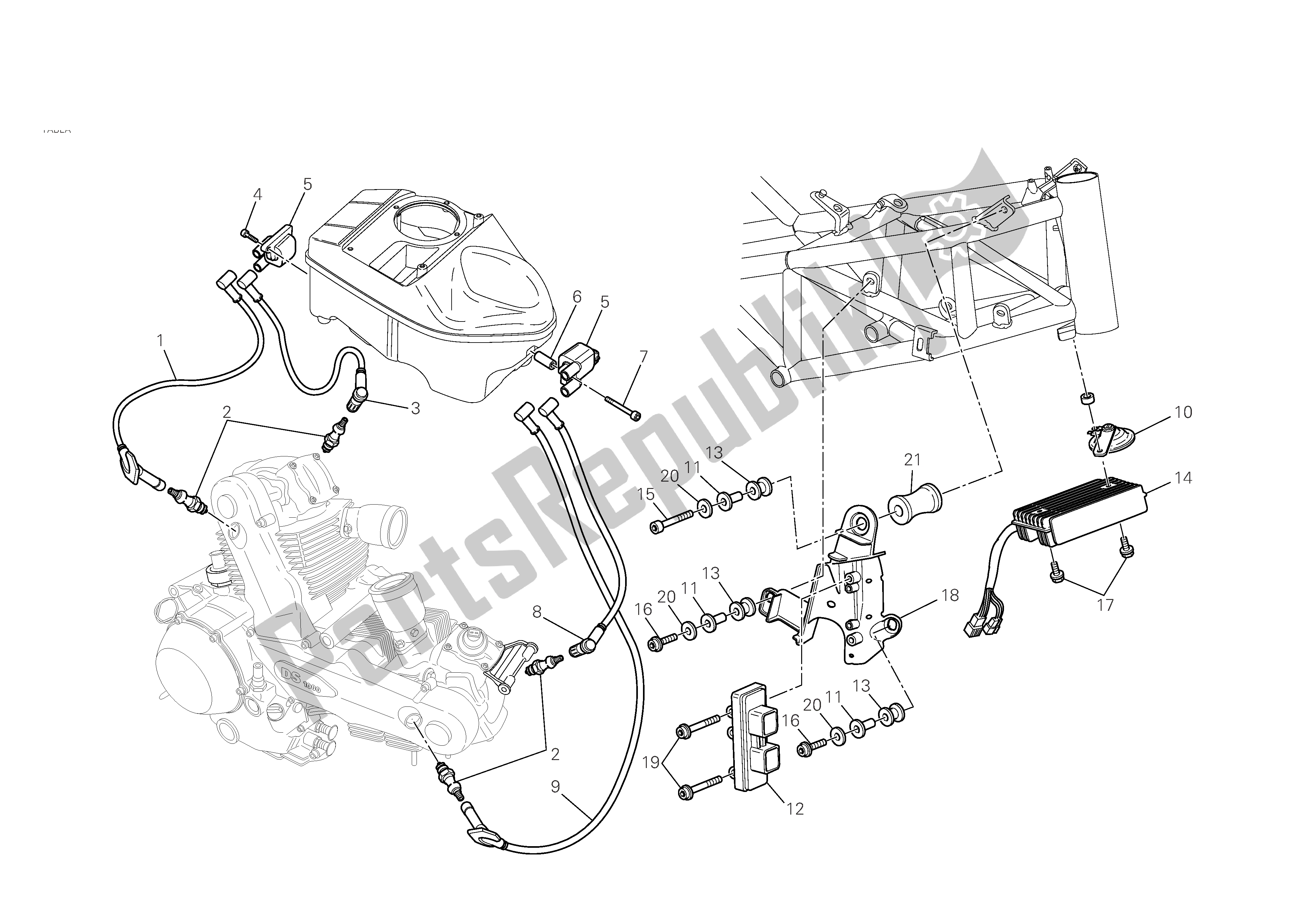 Todas las partes para Sistema Eléctrico de Ducati Hypermotard S 1100 2008
