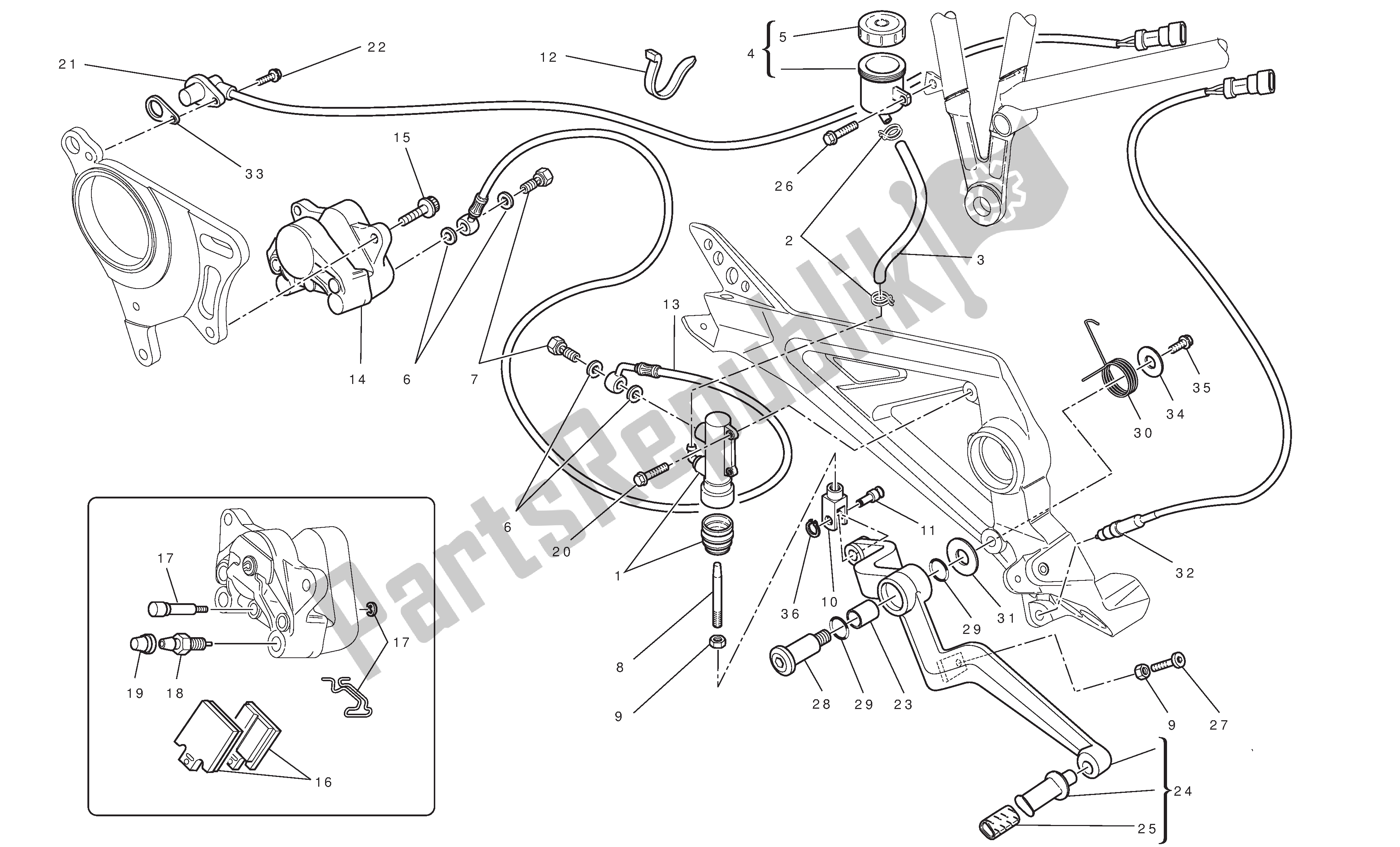 Wszystkie części do Tylny Hamulec Ducati Hypermotard 796 2010