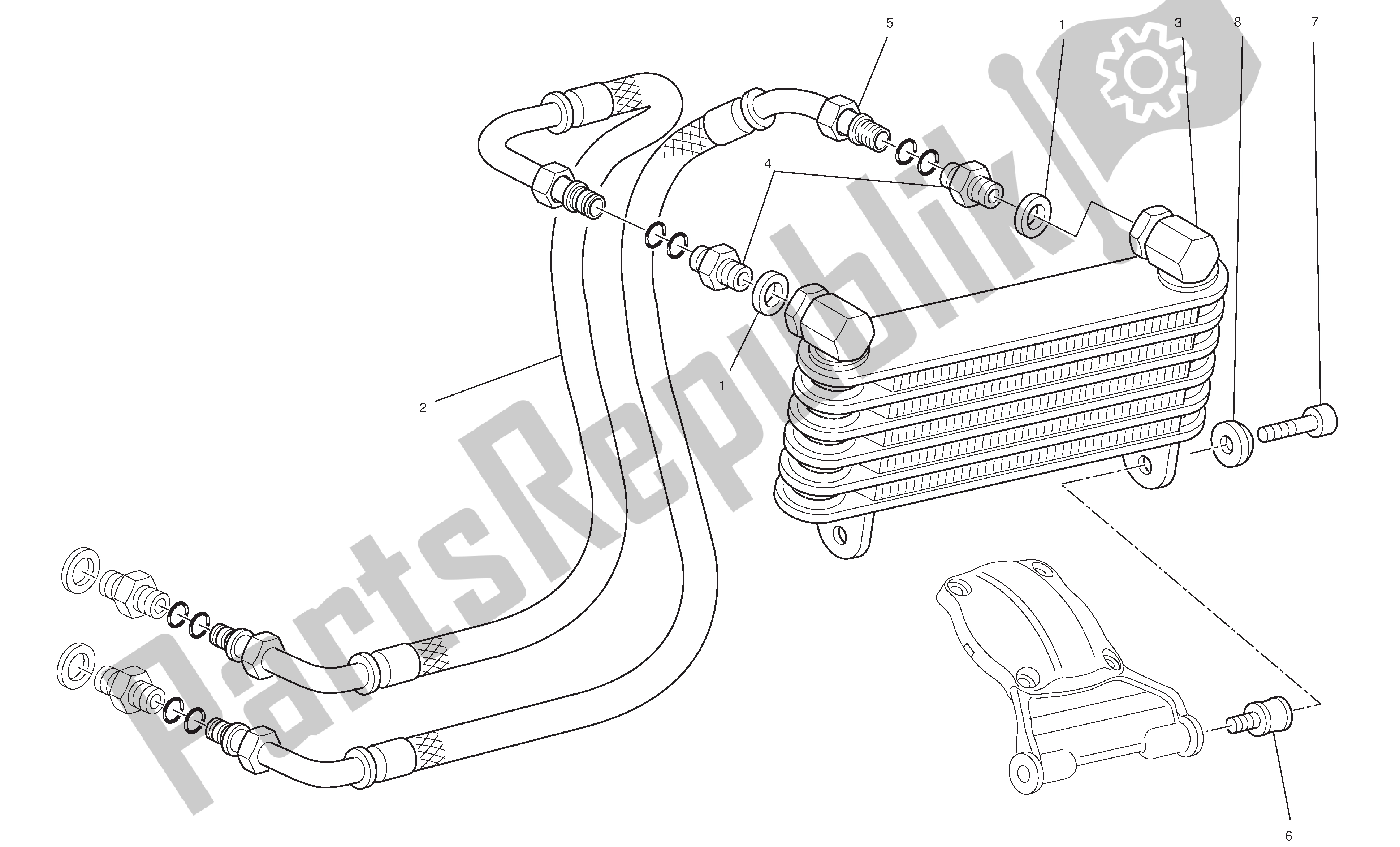 Todas las partes para Enfriador De Aceite de Ducati Hypermotard 796 2010