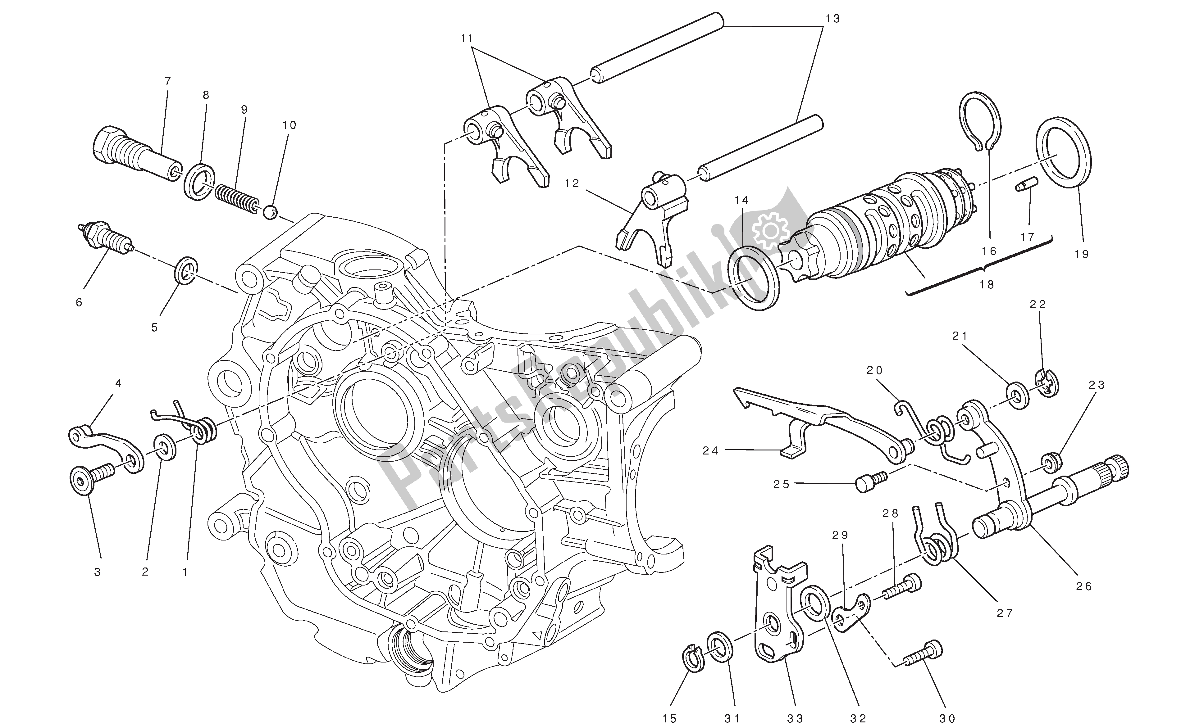 Tutte le parti per il Controllo Del Cambio del Ducati Hypermotard 796 2010