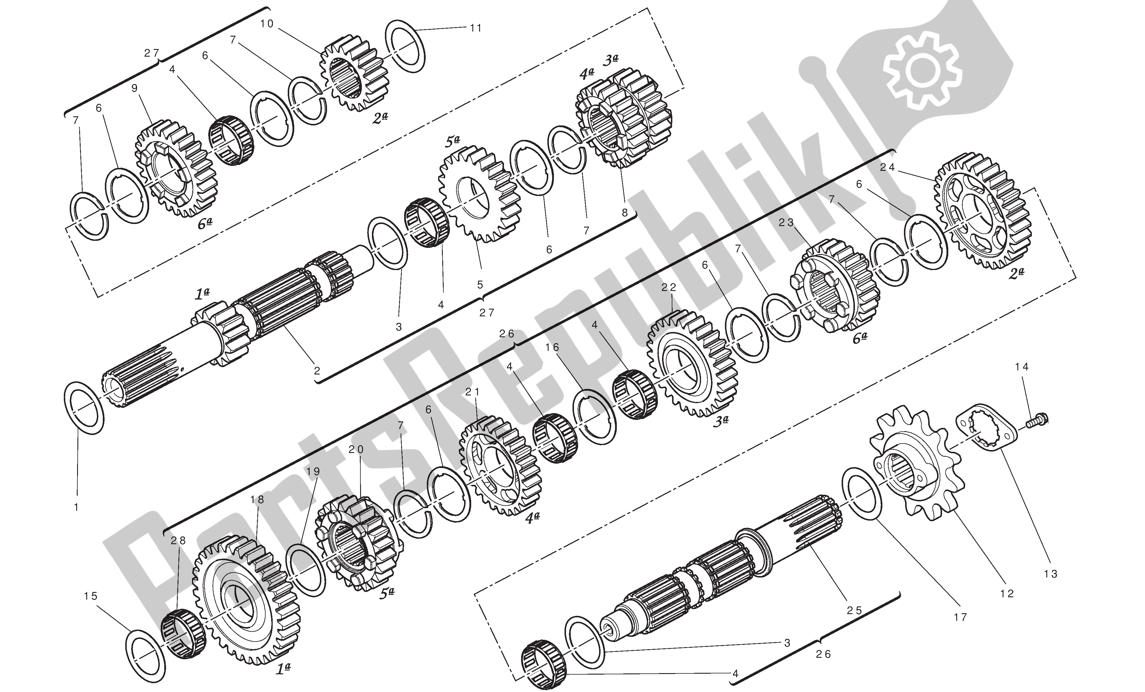 Todas las partes para Caja De Cambios de Ducati Hypermotard 796 2010