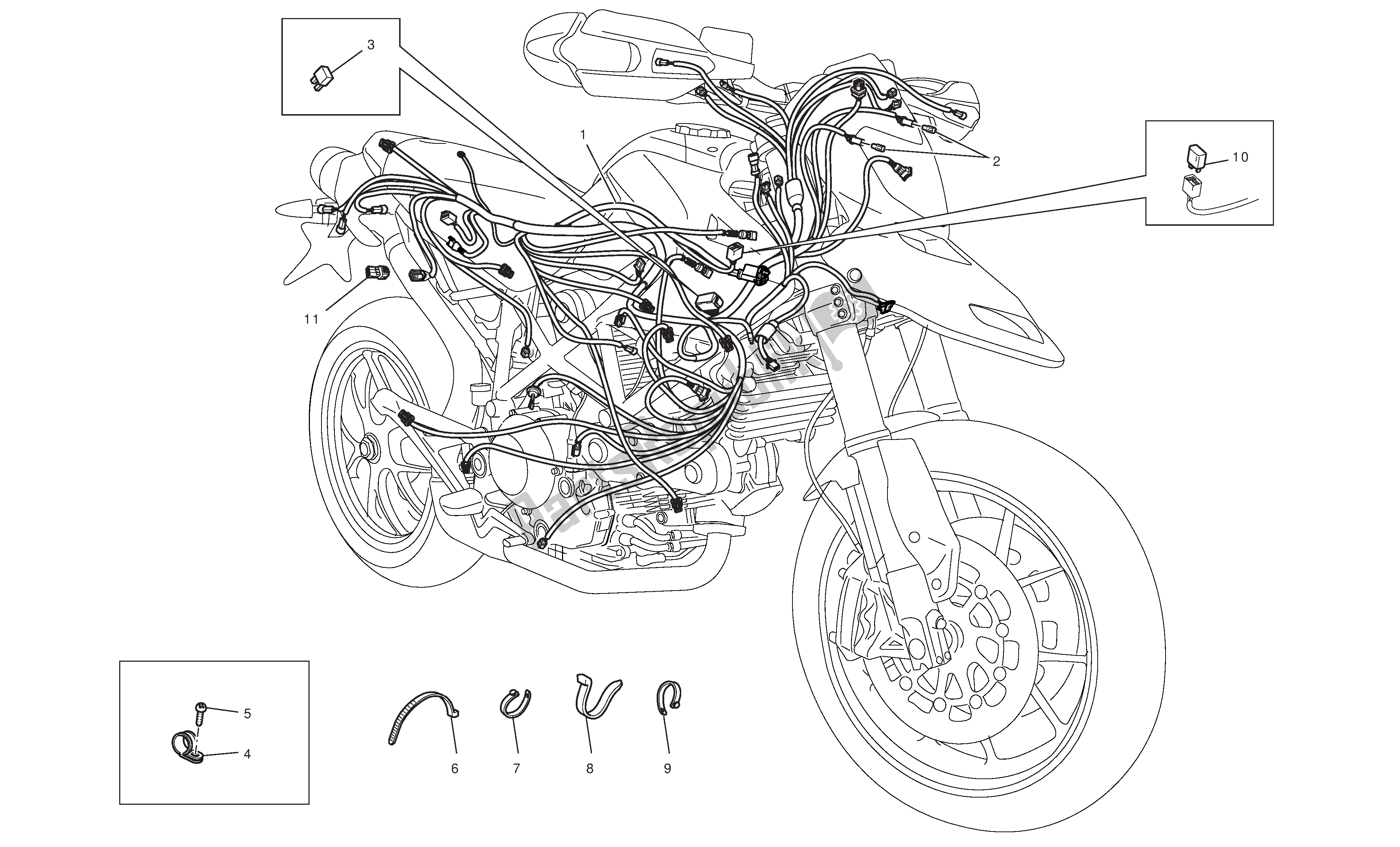 Tutte le parti per il Sistema Elettrico del Ducati Hypermotard 796 2010