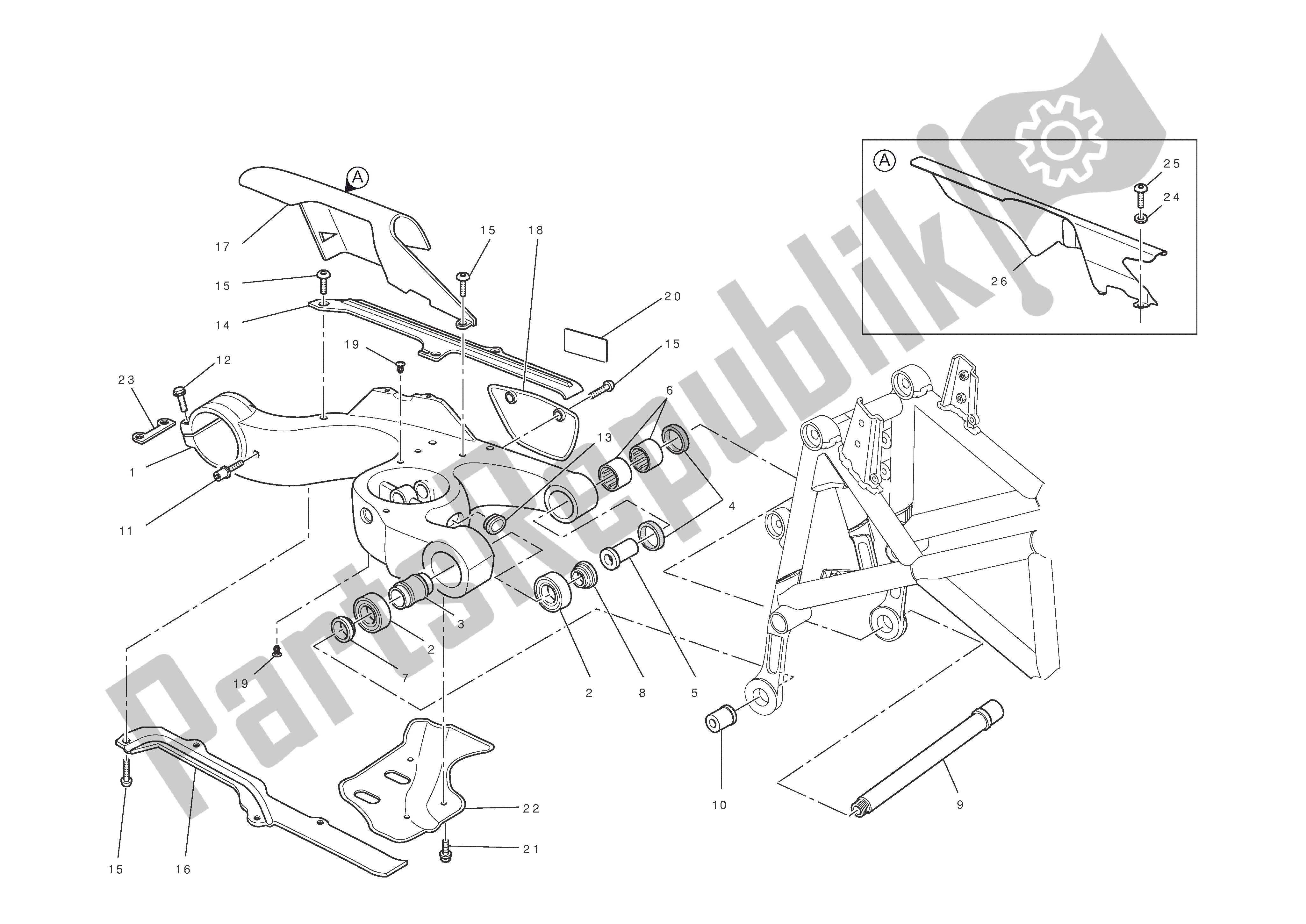 Todas las partes para Basculante de Ducati Hypermotard 796 2011