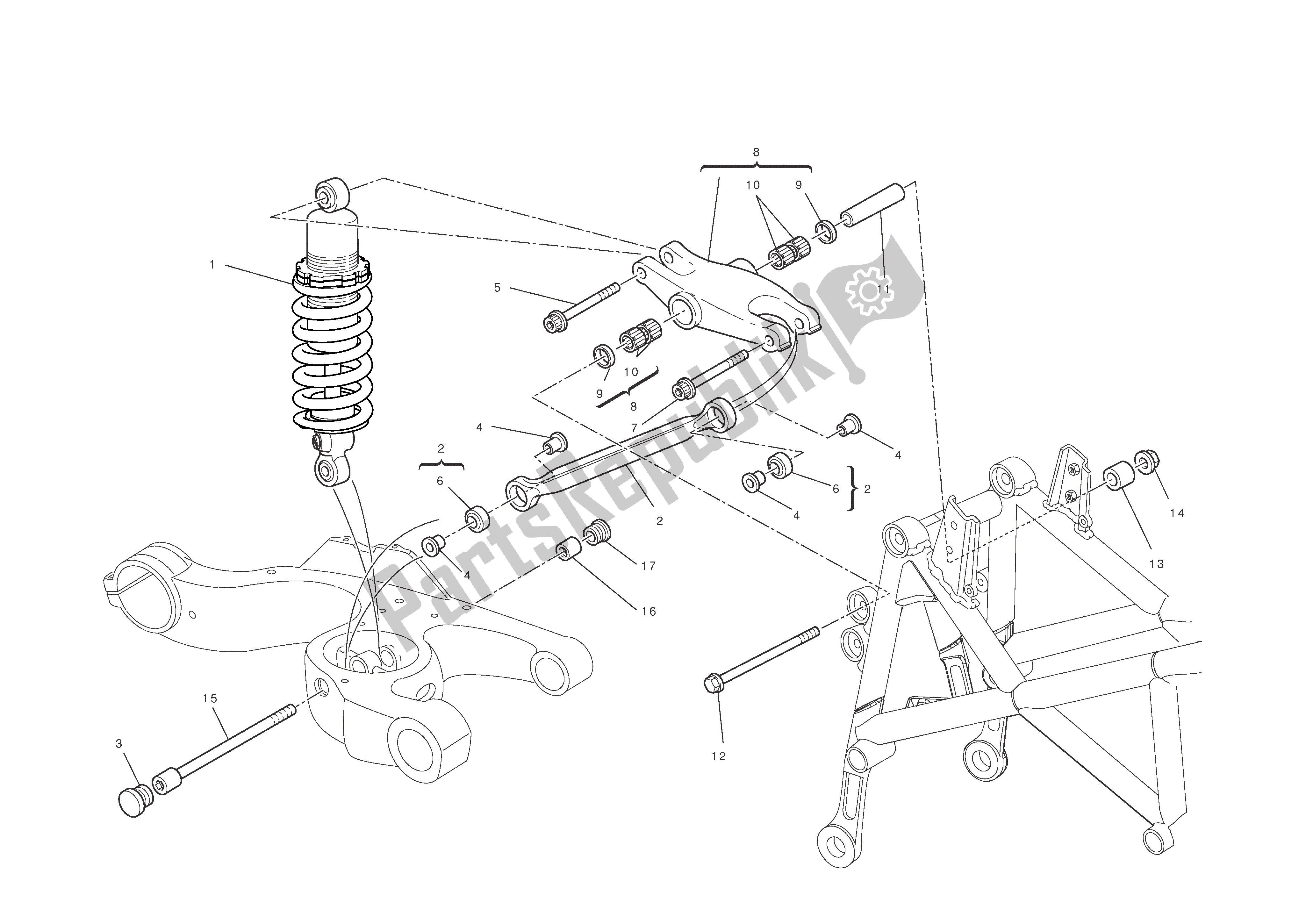 Todas las partes para Suspensión Trasera de Ducati Hypermotard 796 2011