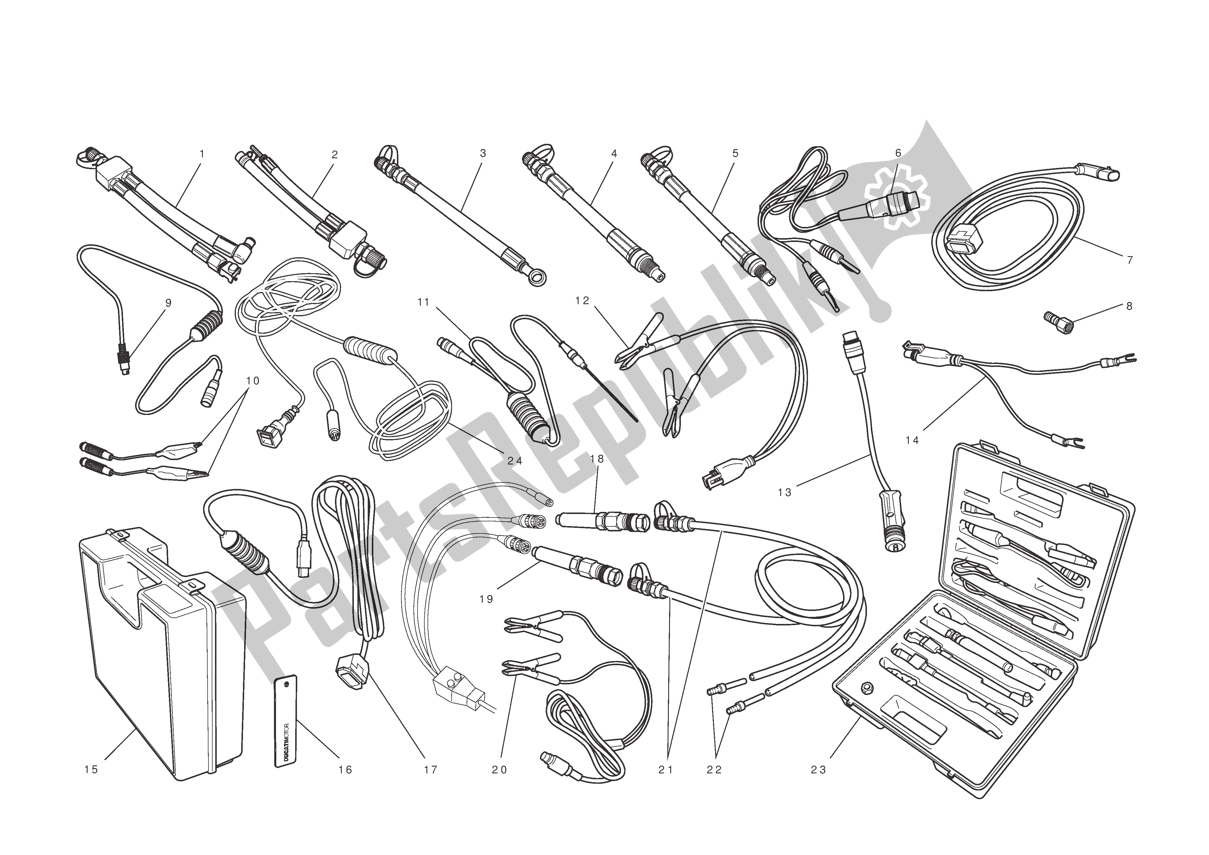 Alle onderdelen voor de Werkplaats Service Tools van de Ducati Hypermotard 796 2011