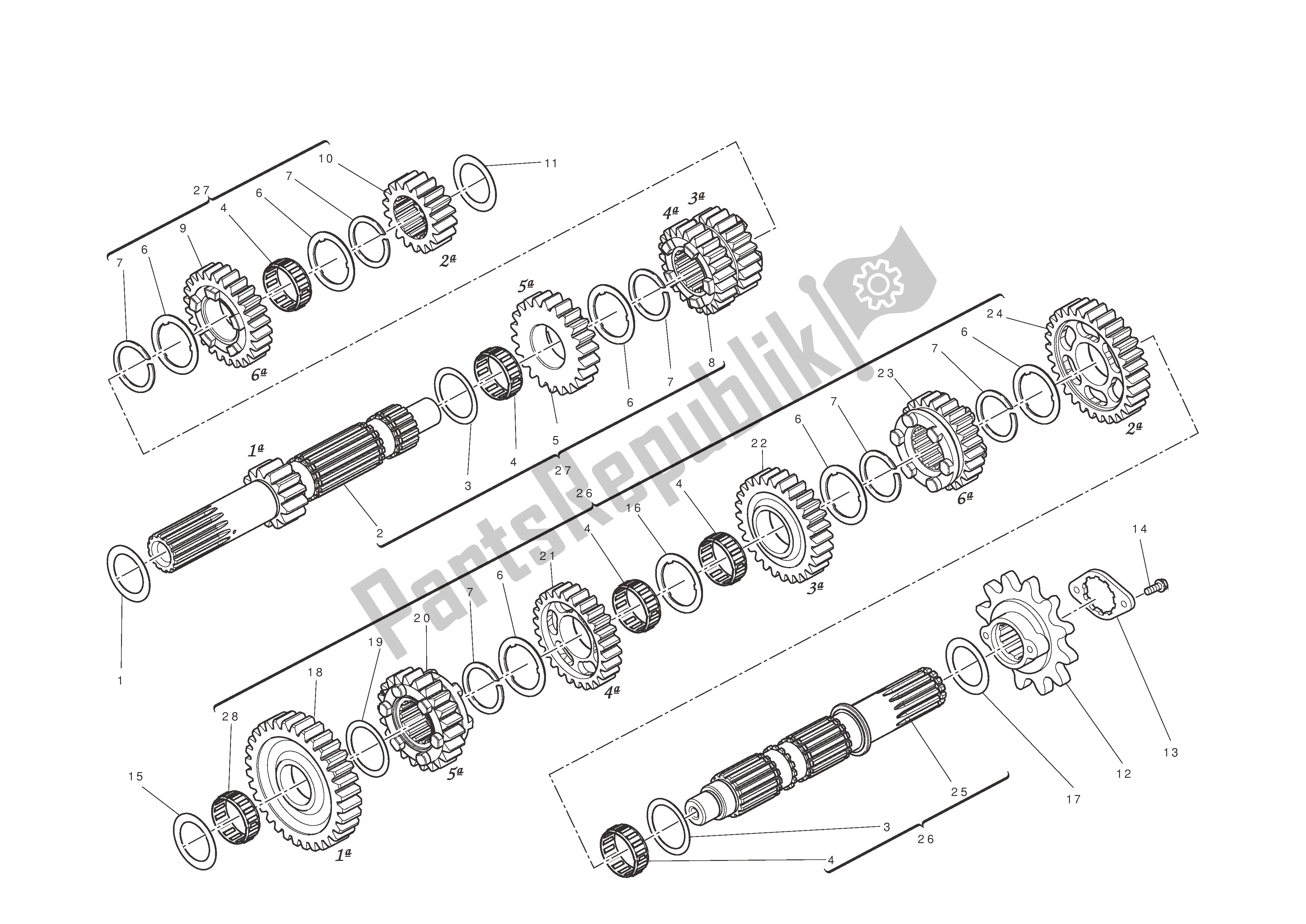 Todas las partes para Caja De Cambios de Ducati Hypermotard 796 2011