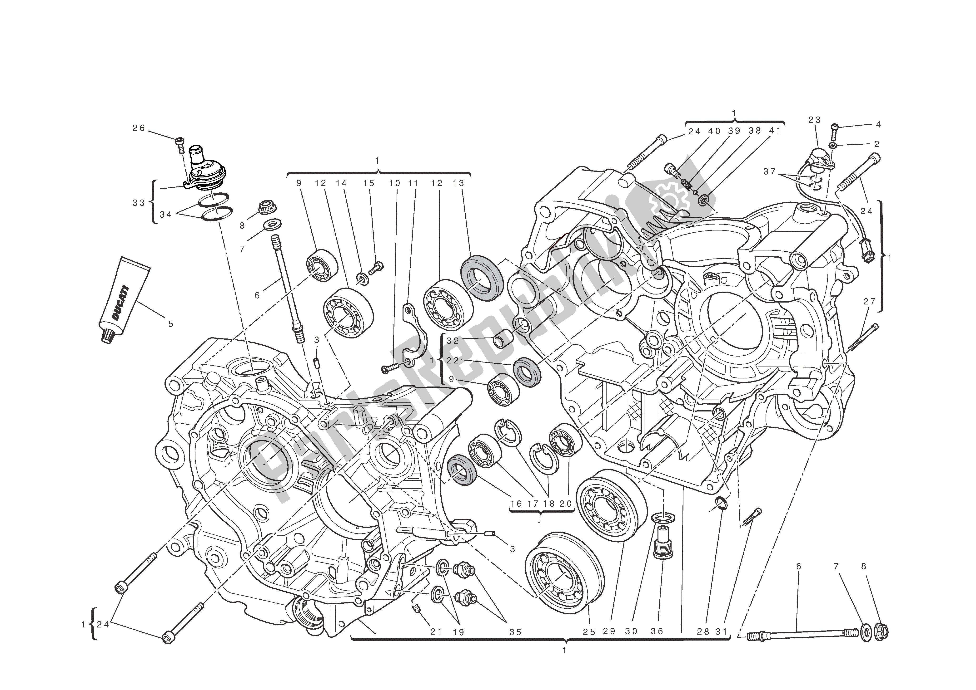 Todas las partes para Mitades Del Cárter de Ducati Hypermotard 796 2011