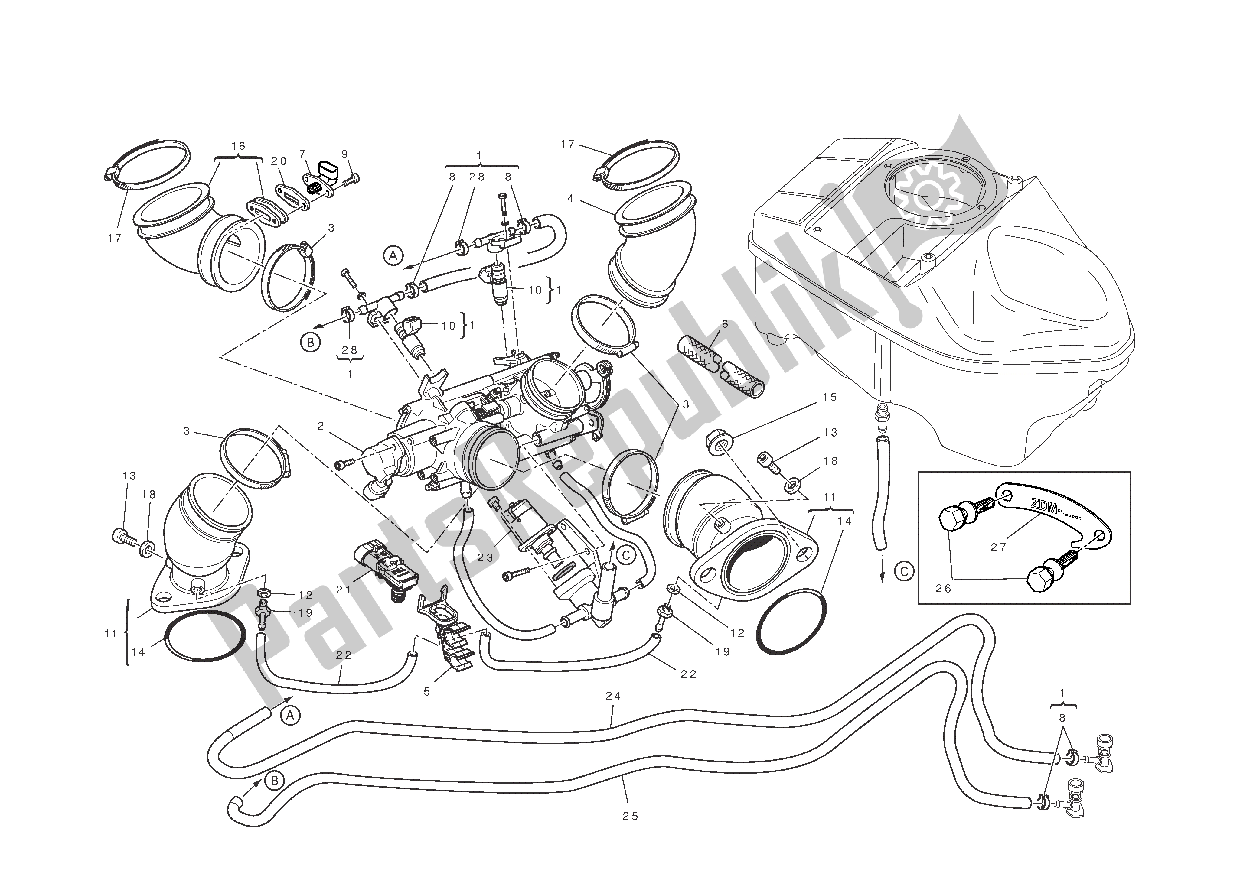 Todas las partes para Colectores De Admisión de Ducati Hypermotard 796 2011