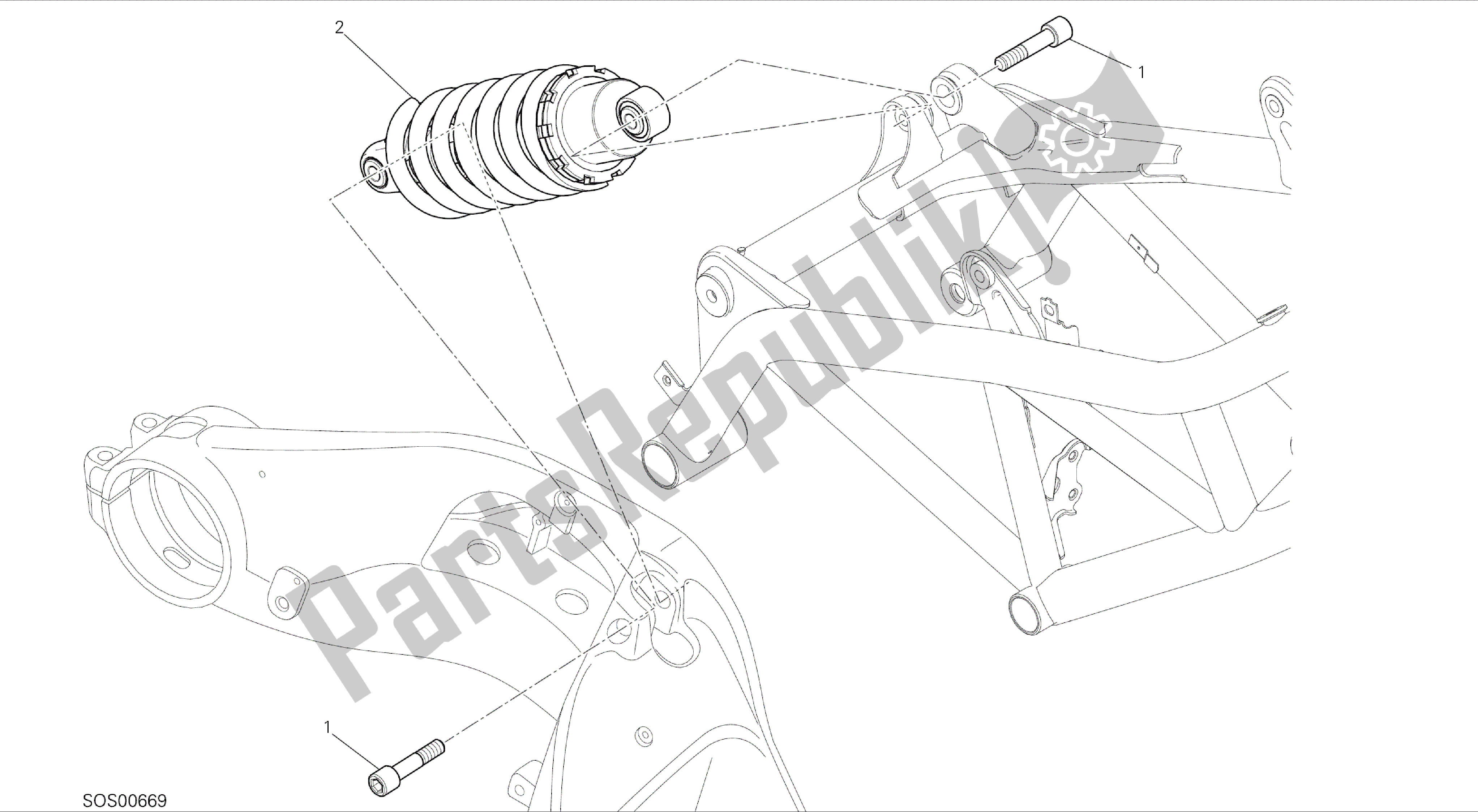 Todas as partes de Desenho 028 - Sospensione Posteriore [mod: Hino; Xst: Aus, Chn, Eur, Fra, Jap, Tha, Twn] Quadro De Grupo do Ducati Hypermotard 821 2014