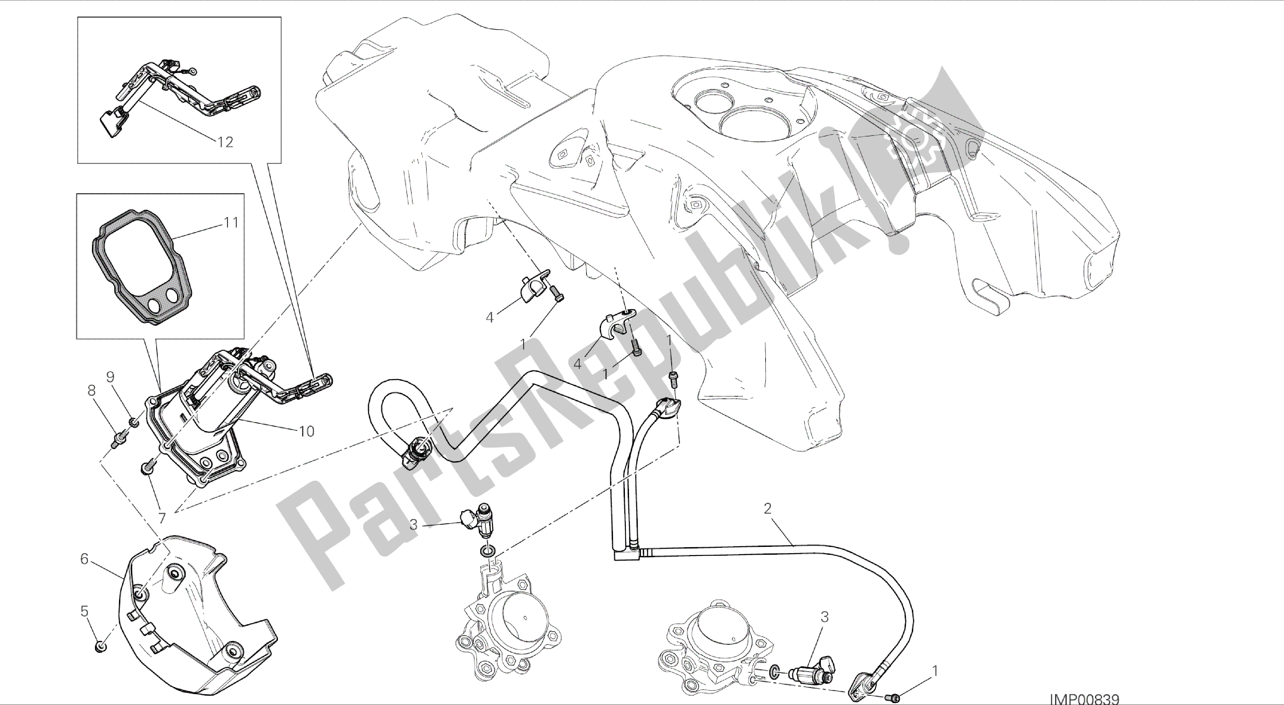 Todas las partes para Dibujo 32a - Sistema De Combustible [mod: Hym; Xst: Aus, Chn, Eur, Fra, Jap, Tha, Twn] Marco De Grupo de Ducati Hypermotard 821 2014