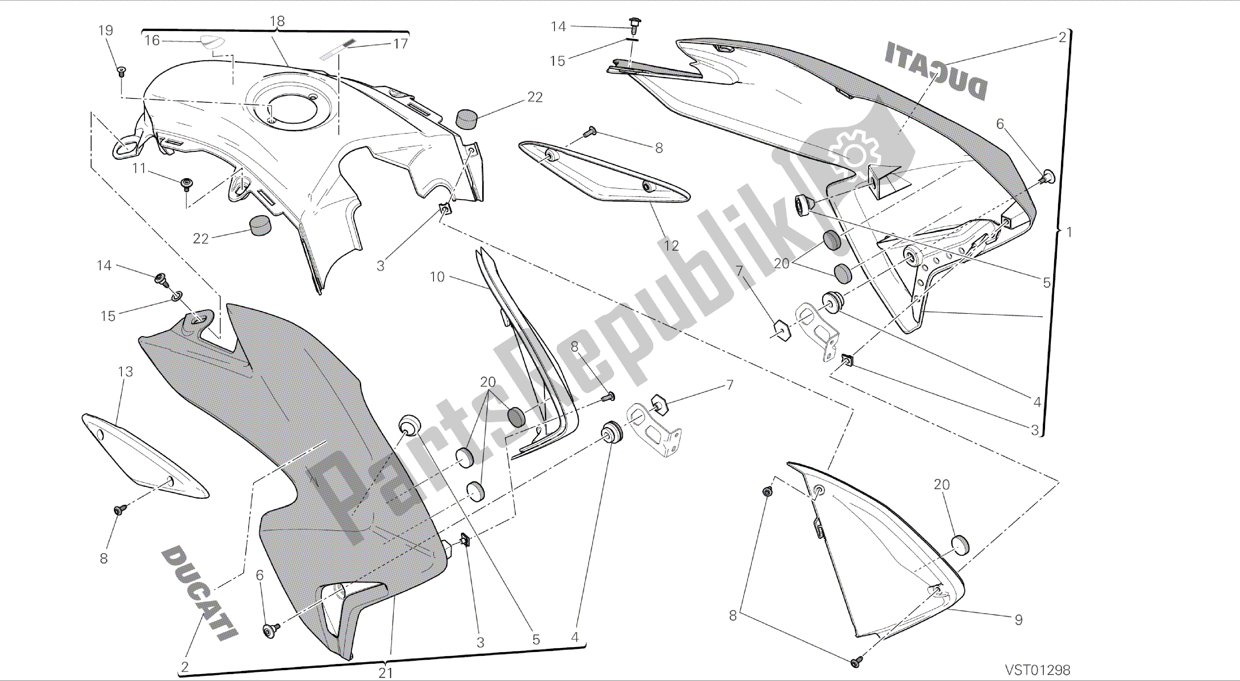 Toutes les pièces pour le Dessin 34a - Carénage [mod: Hym; Xst: Aus, Eur, Fra, Jap] Cadre De Groupe du Ducati Hypermotard 821 2014