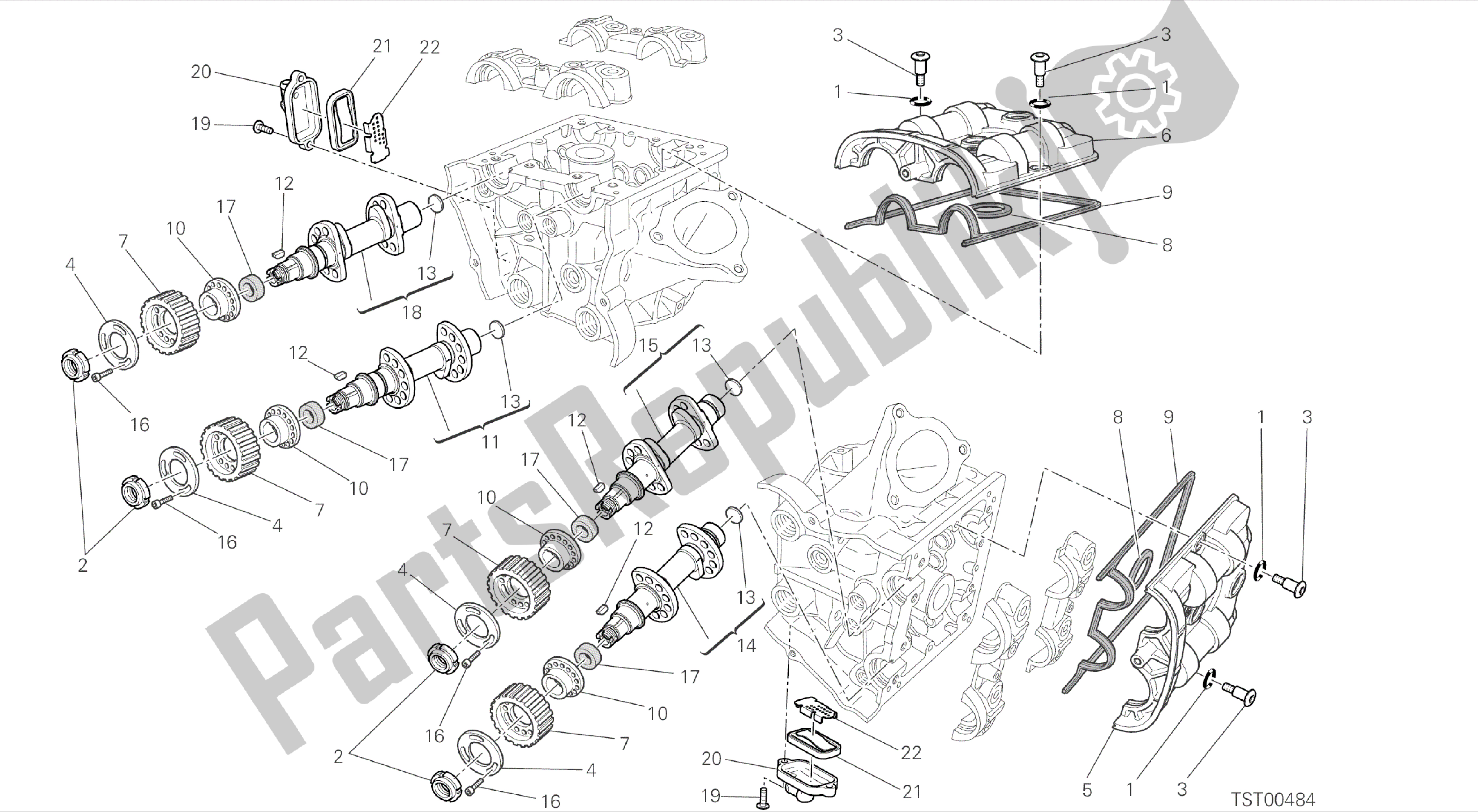 Todas las partes para Dibujo 013 - Culata: Sistema De Sincronización [mod: Hym; Xst: Aus, Chn, Eur, Fra, Jap, Tha, Twn] Motor De Grupo de Ducati Hypermotard 821 2014