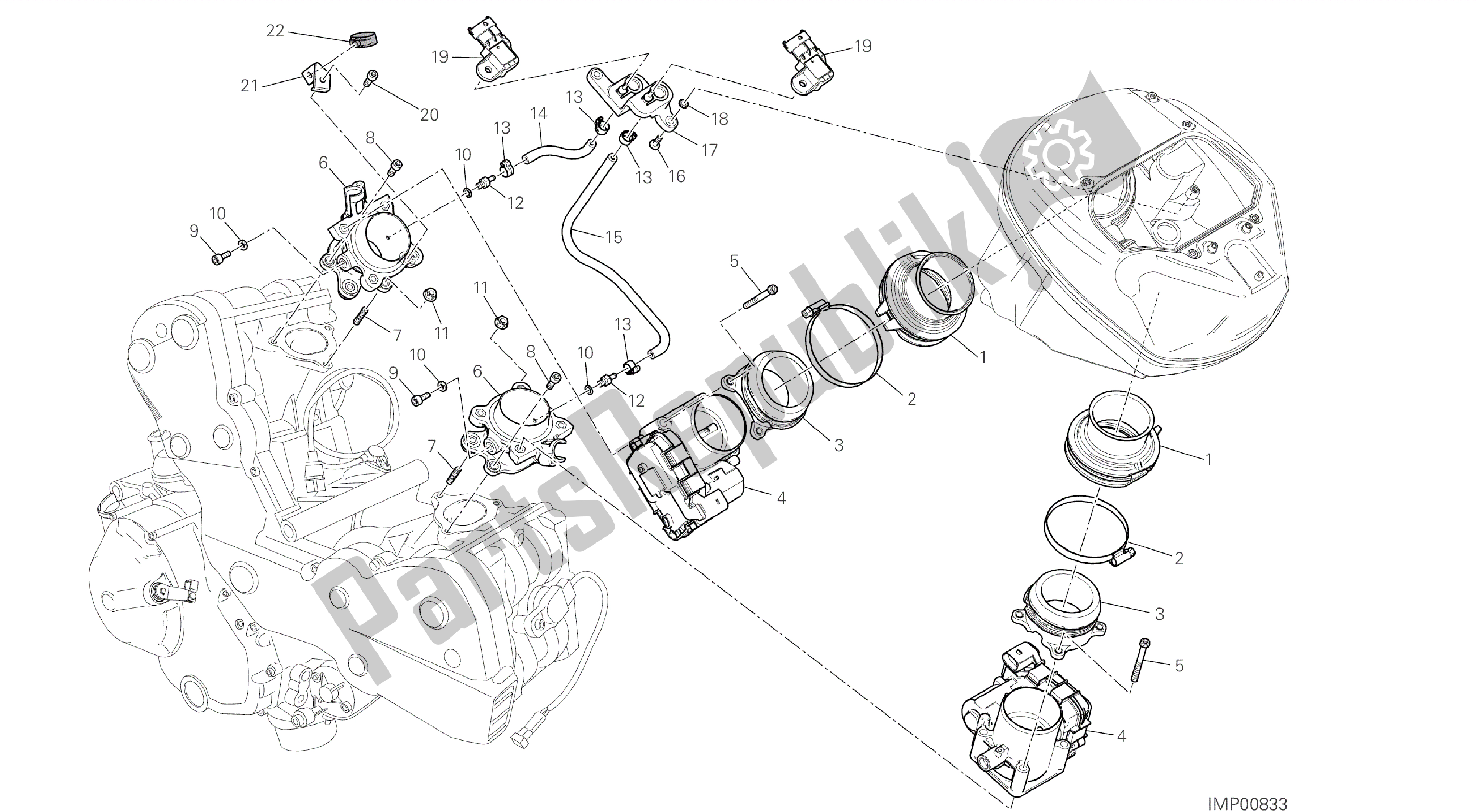 Todas las partes para Dibujo 016 - Cuerpo Del Acelerador [mod: Hym; Xst: Aus, Eur, Fra, Jap] Frame Group de Ducati Hypermotard 821 2014