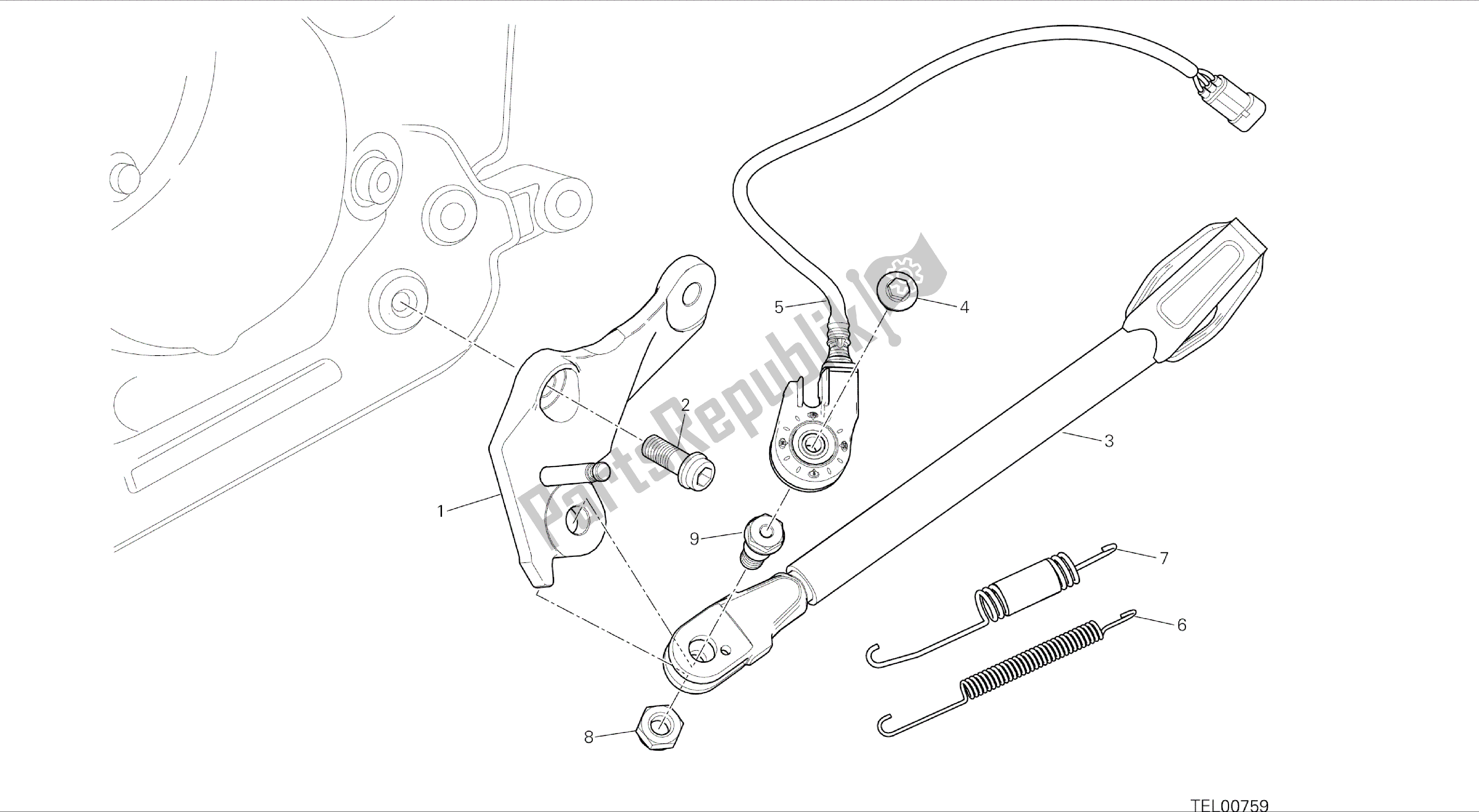 Todas las partes para Dibujo 017 - Soporte [mod: Hym; Xst: Aus, Chn, Eur, Fra, Jap, Tha, Twn] Frame Group de Ducati Hypermotard 821 2014