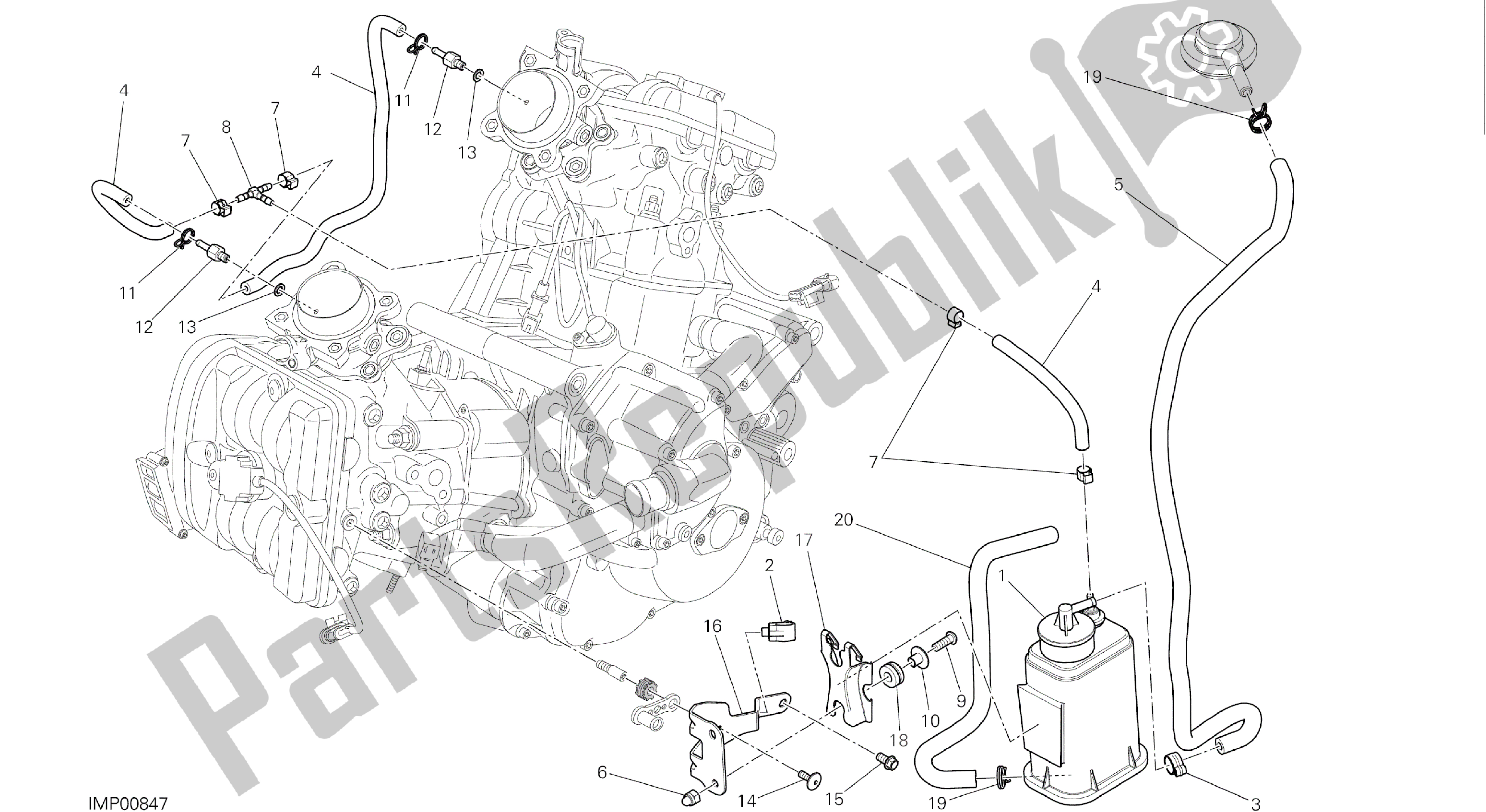 Alle onderdelen voor de Tekening 036 - Bus Voor Heteluchtpijp [mod: Hym-sp; Xst: Twn] Groepsframe van de Ducati Hypermotard SP 821 2014
