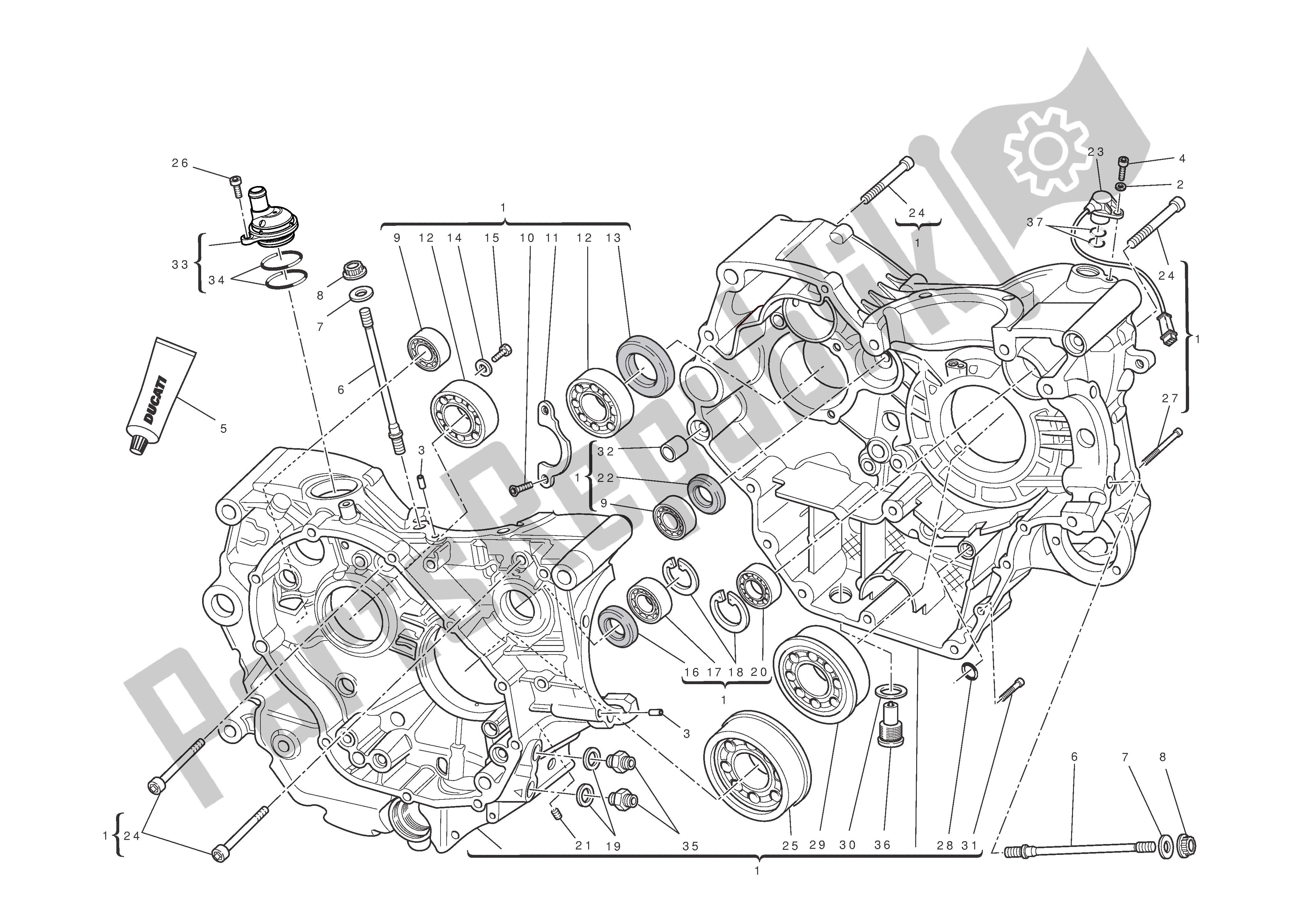 Todas las partes para Mitades Del Cárter de Ducati Hypermotard 796 2010