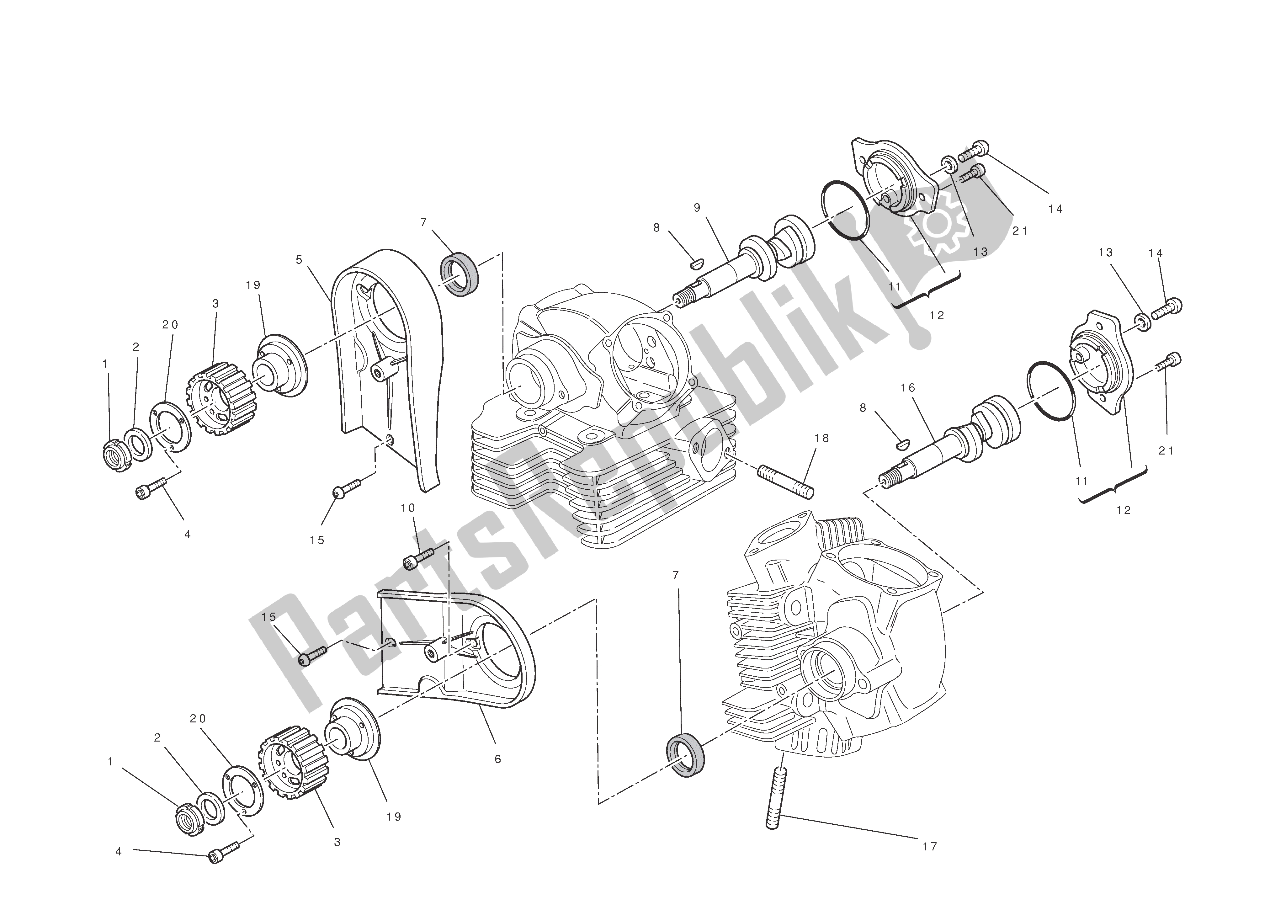 Tutte le parti per il Testata: Timingsystem del Ducati Hypermotard 796 2010