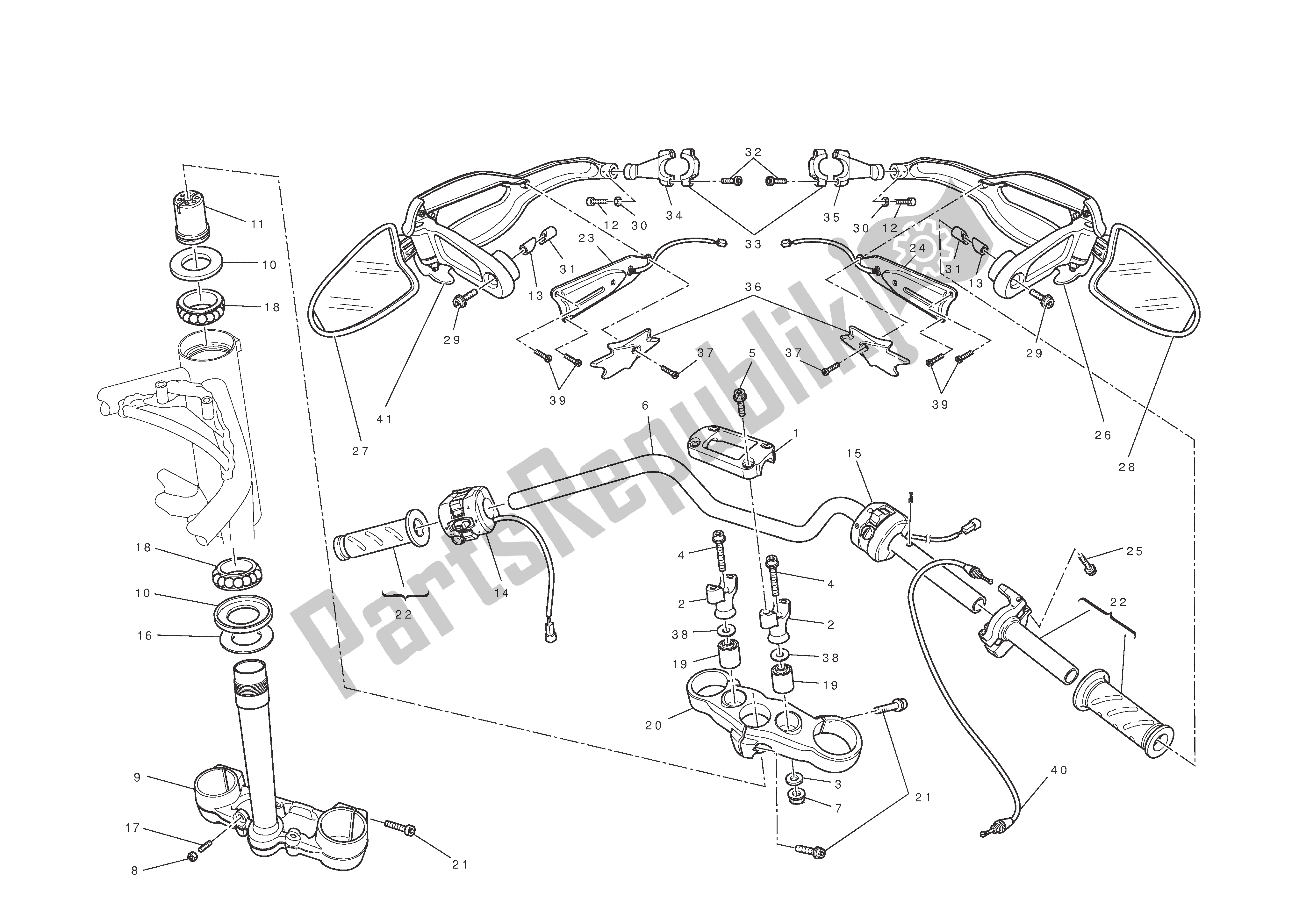 Todas las partes para Manillar Y Controles de Ducati Hypermotard 796 2010