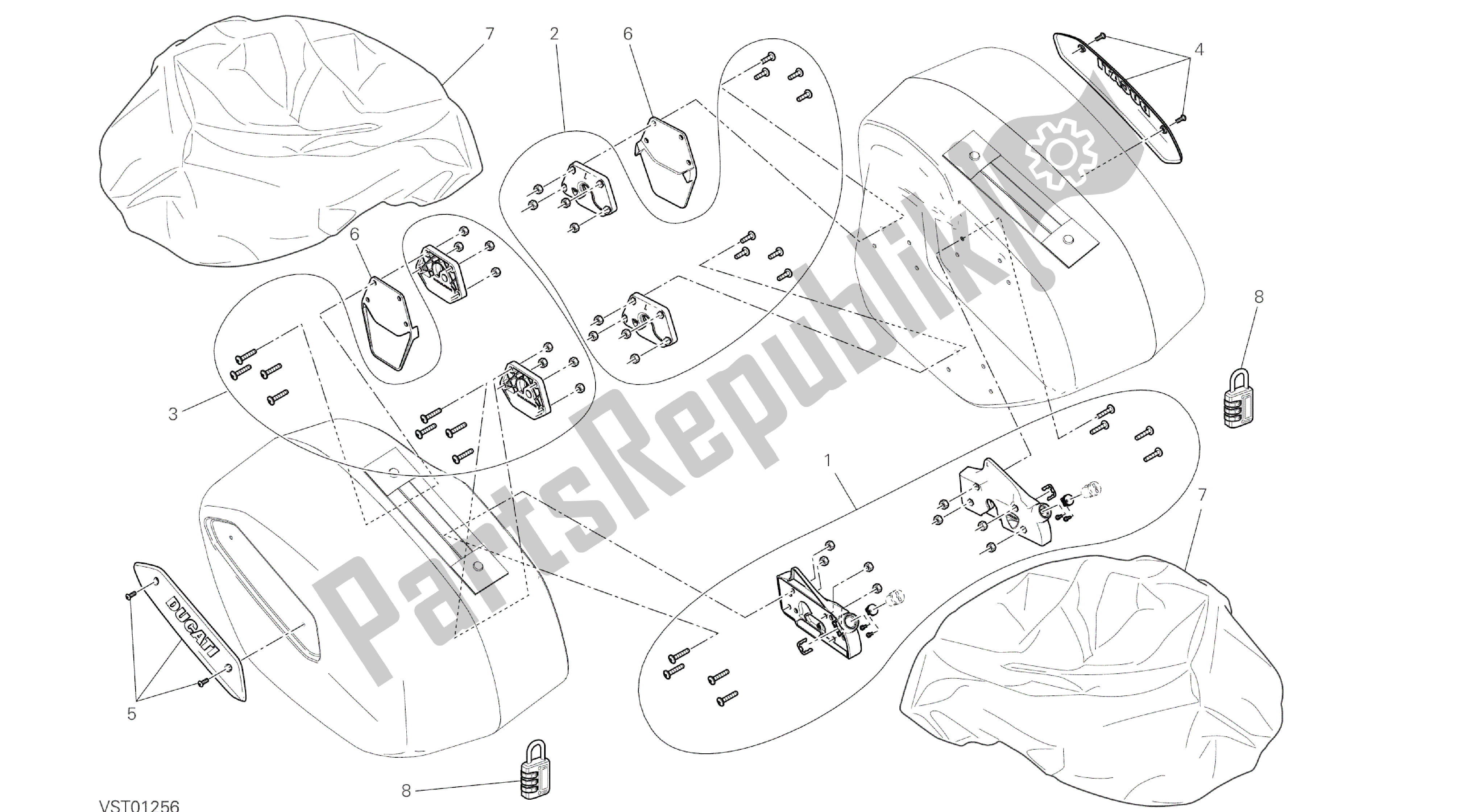 Wszystkie części do Rysunek 35a - Sakwy Boczne (akcesoria) [mod: Hypstr; Xst: Aus, Chn, Eur, Fra, Jap, Tha, Twn] Stela? Grupowy Ducati Hypermotard 821 2014