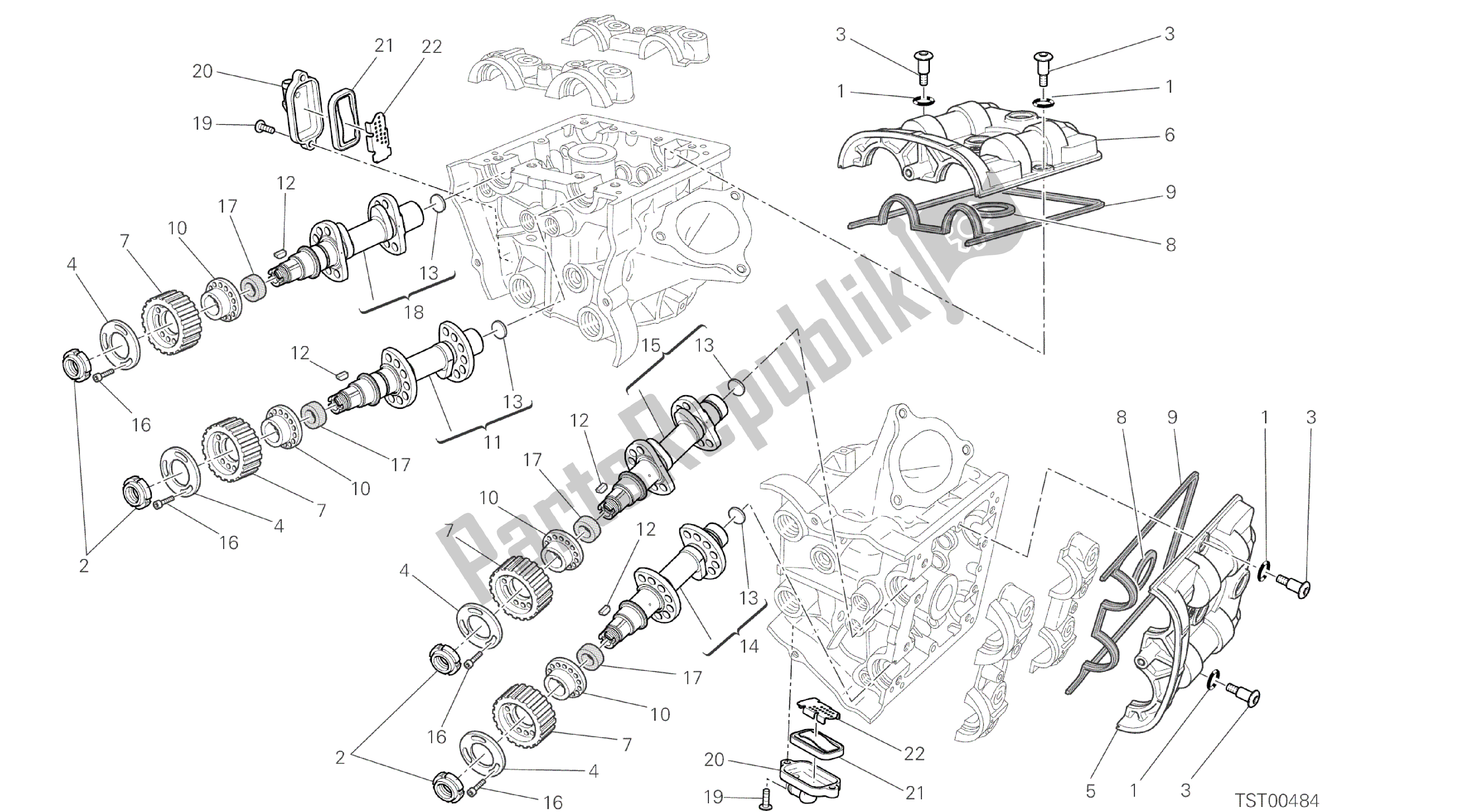 Todas las partes para Dibujo 013 - Culata: Sistema De Sincronización [mod: Hypstr; Xst: Aus, Chn, Eur, Fra, Jap, Tha, Twn] Motor De Grupo de Ducati Hypermotard 821 2014