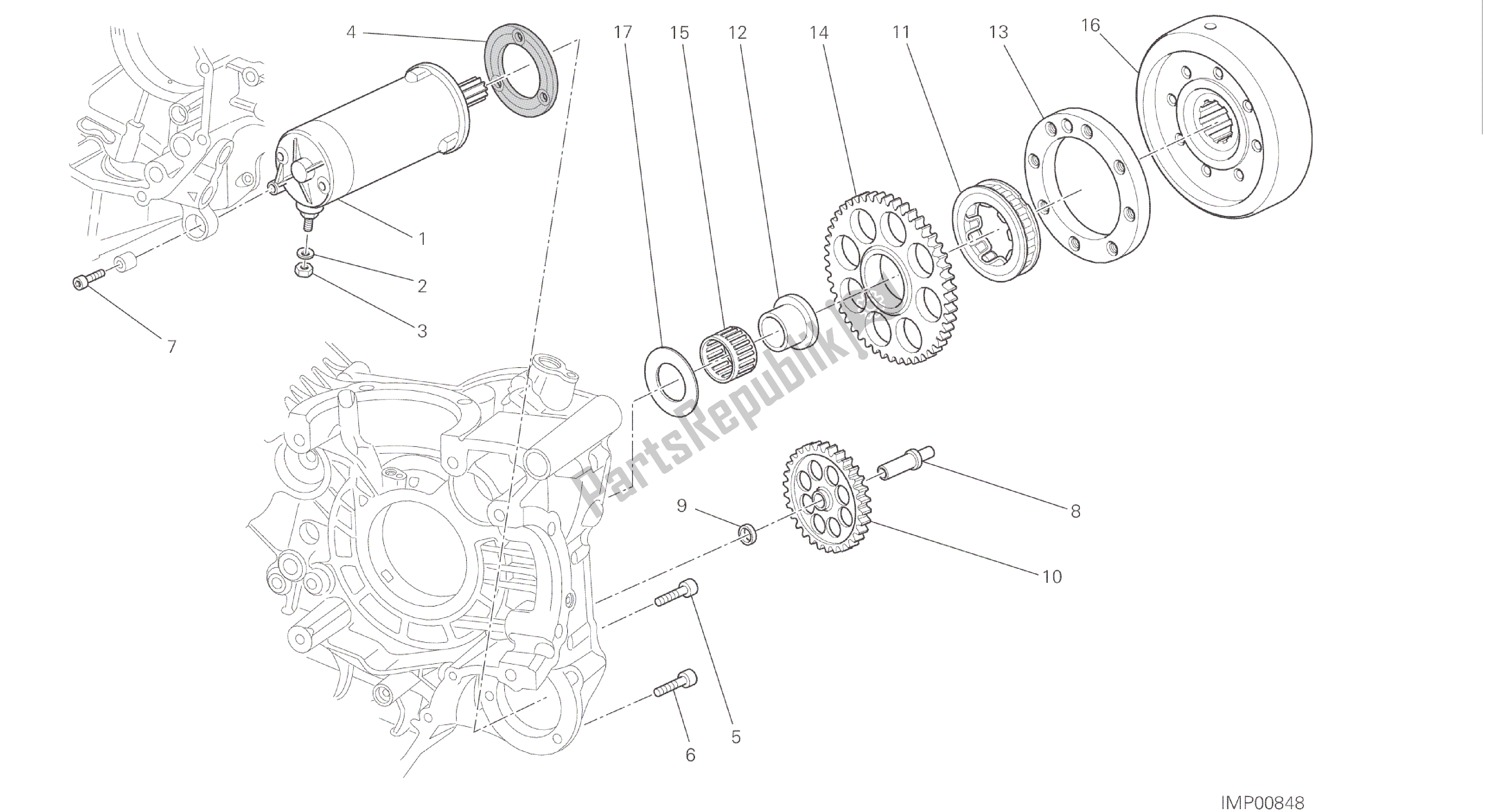Todas as partes de Desenho 012 - Partida Elétrica E Ignição [mod: Hypstr; Xst: Aus, Eur, Fra, Jap, Twn] Motor De Grupo do Ducati Hypermotard 821 2015