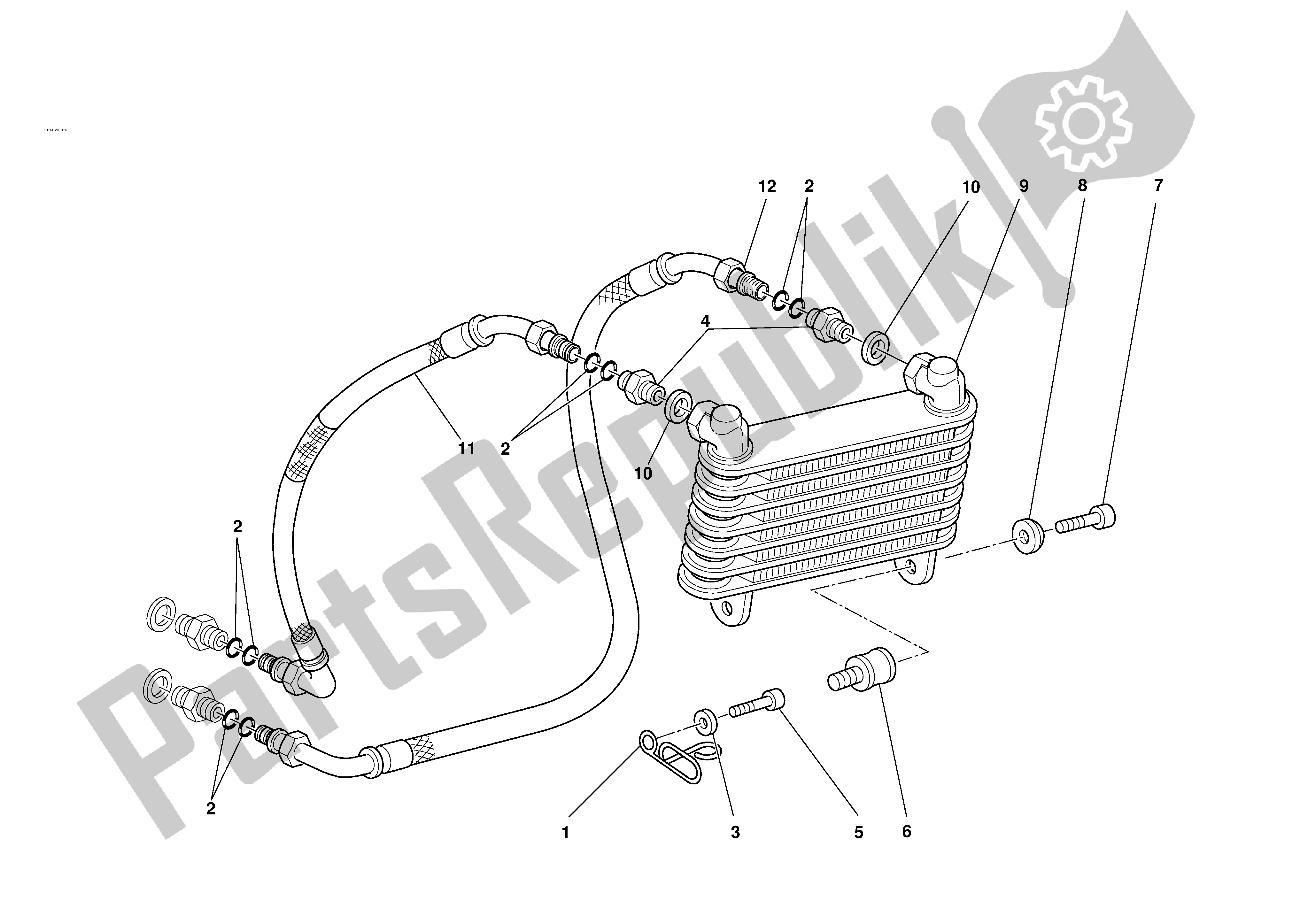 Tutte le parti per il Radiatore Dell'olio del Ducati Monster 1000 2004