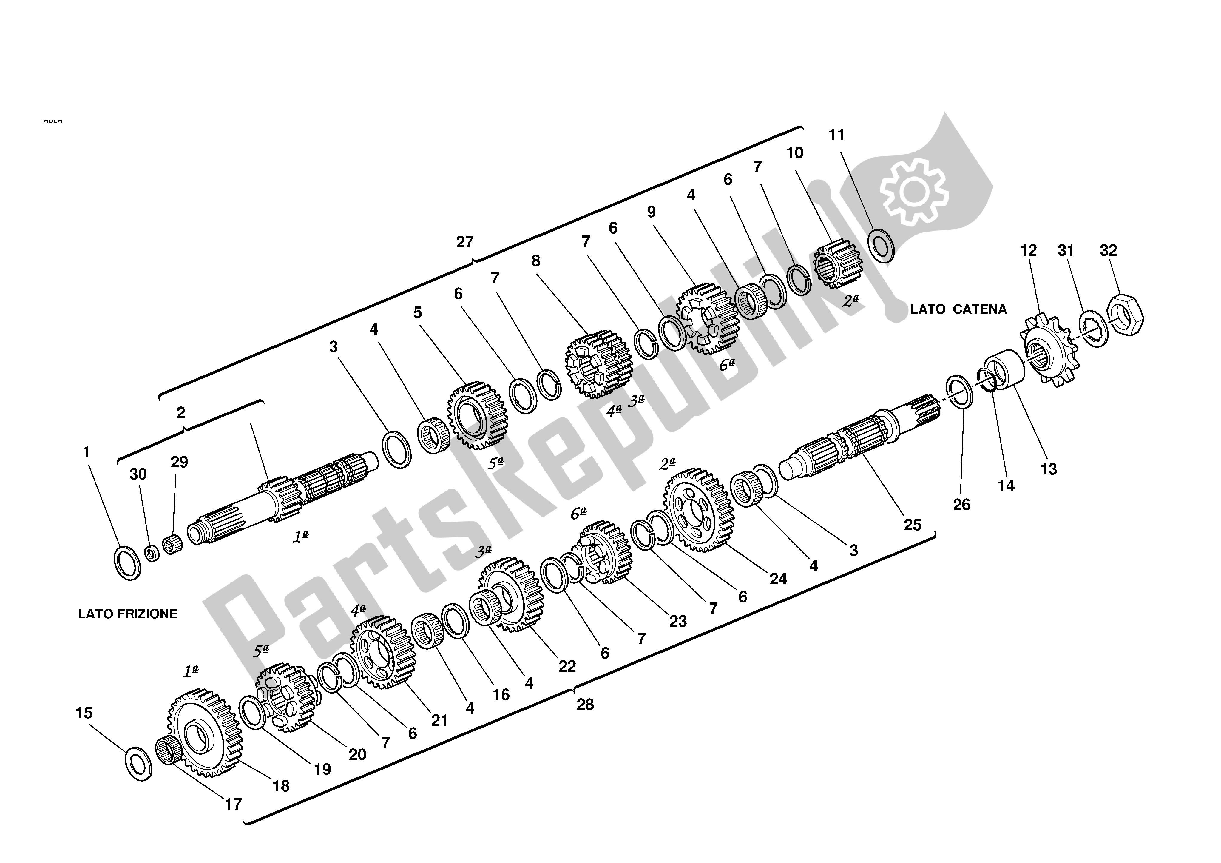 Tutte le parti per il Riduttore del Ducati Monster 1000 2004