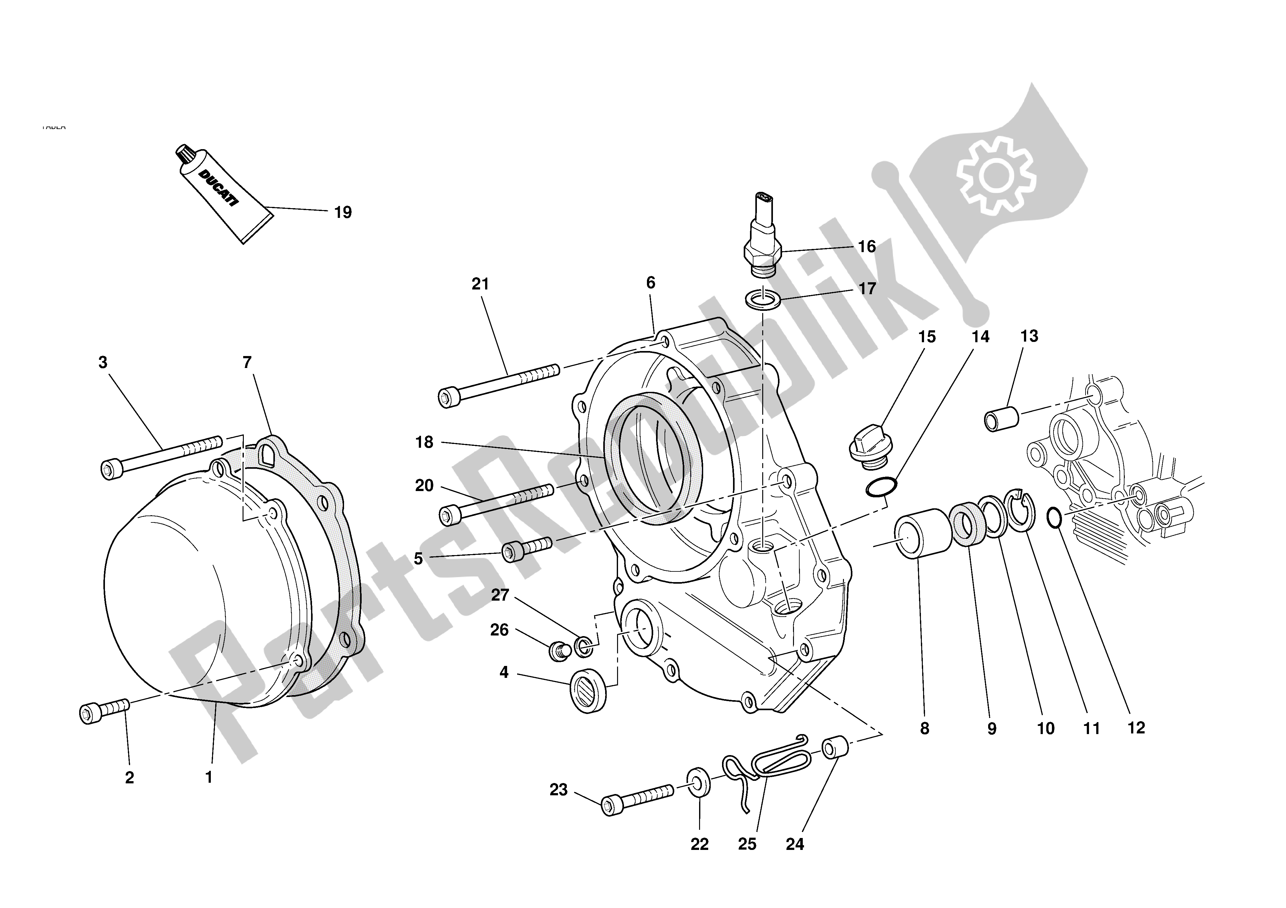 Tutte le parti per il Coperchio Frizione del Ducati Monster 1000 2004