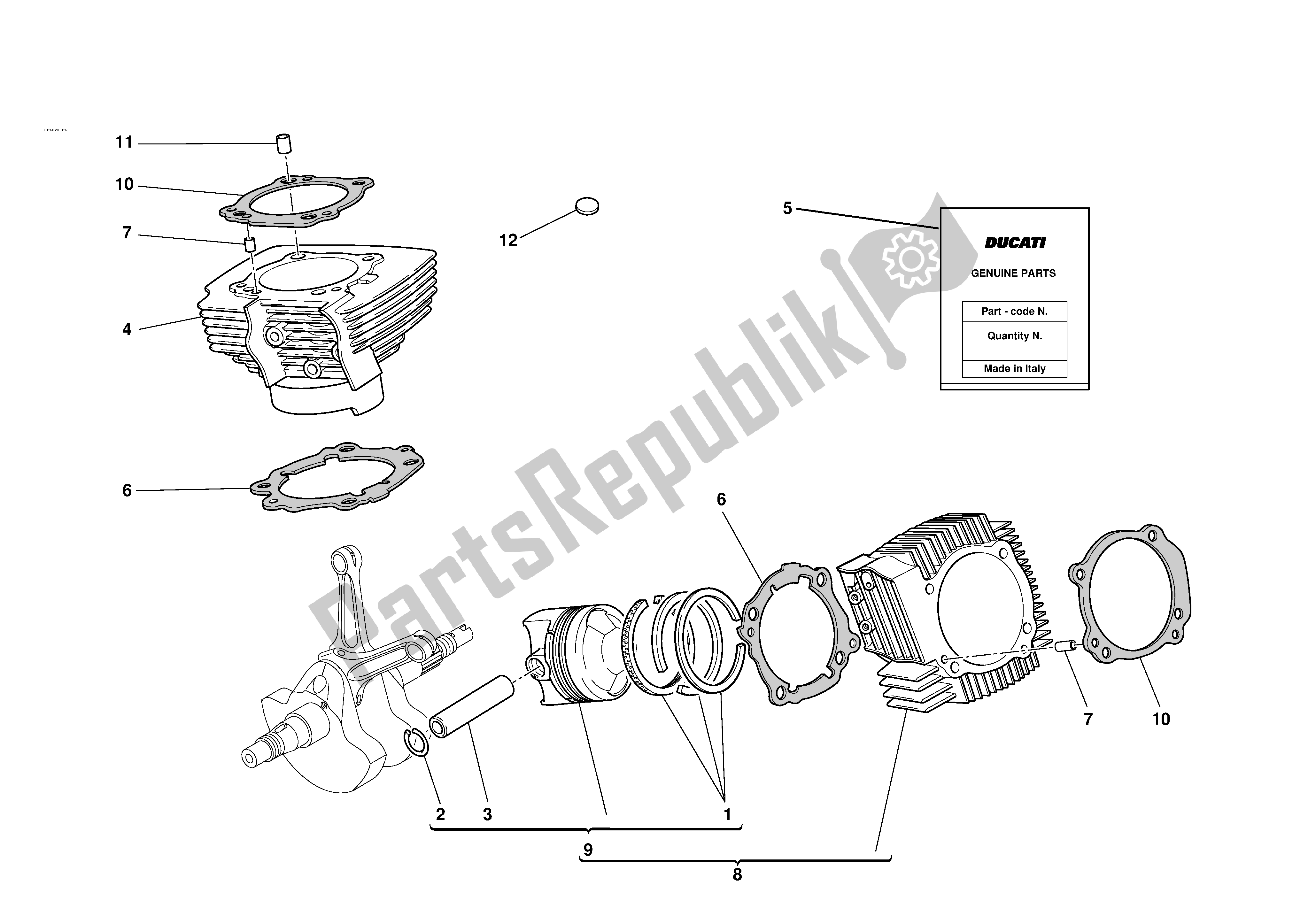 Todas las partes para Cilindros - Pistones de Ducati Monster 1000 2004