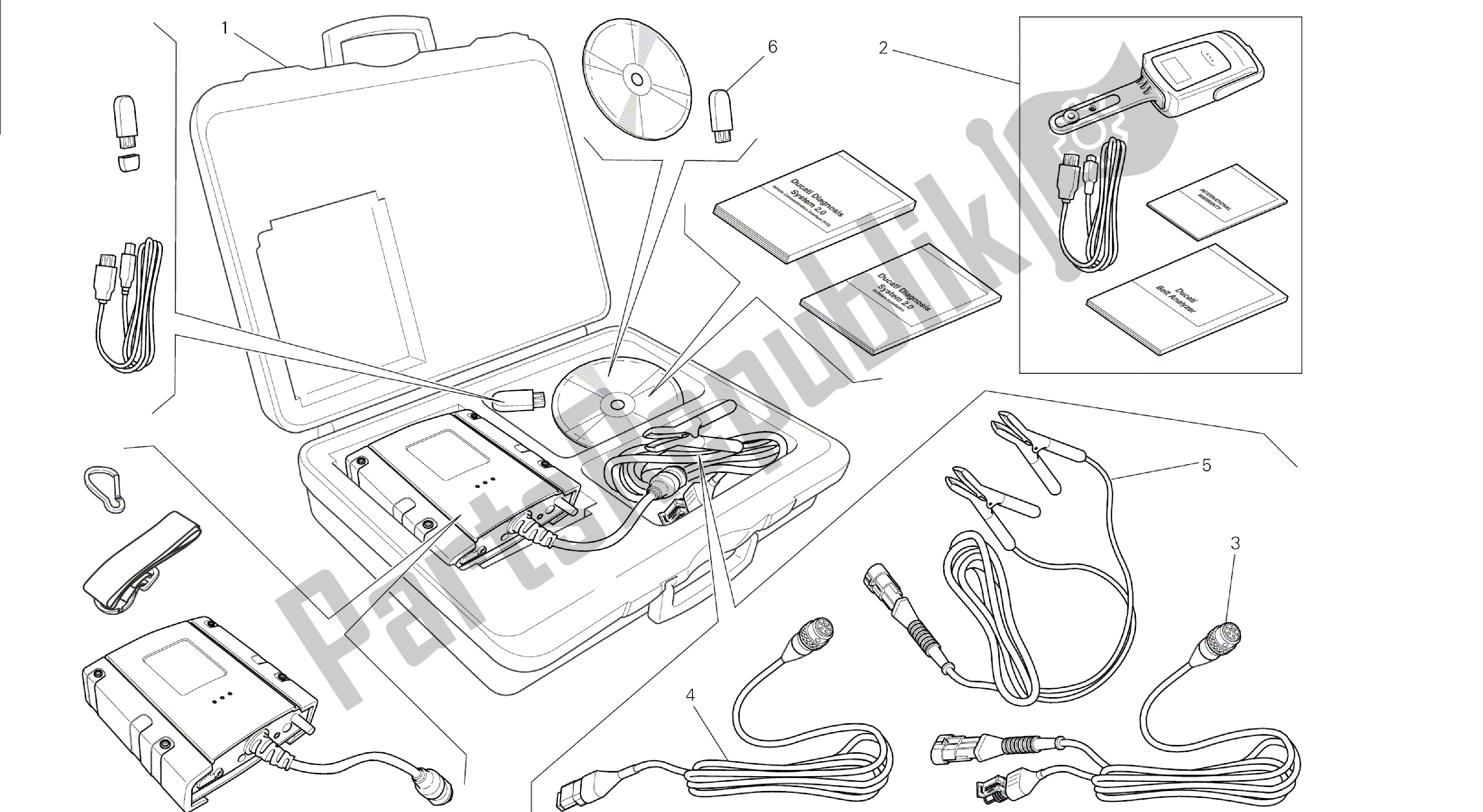 Todas las partes para Dibujo 01c - Herramientas De Grupo Dds (2) Tester [mod: M 1200s] de Ducati Monster S 1200 2015
