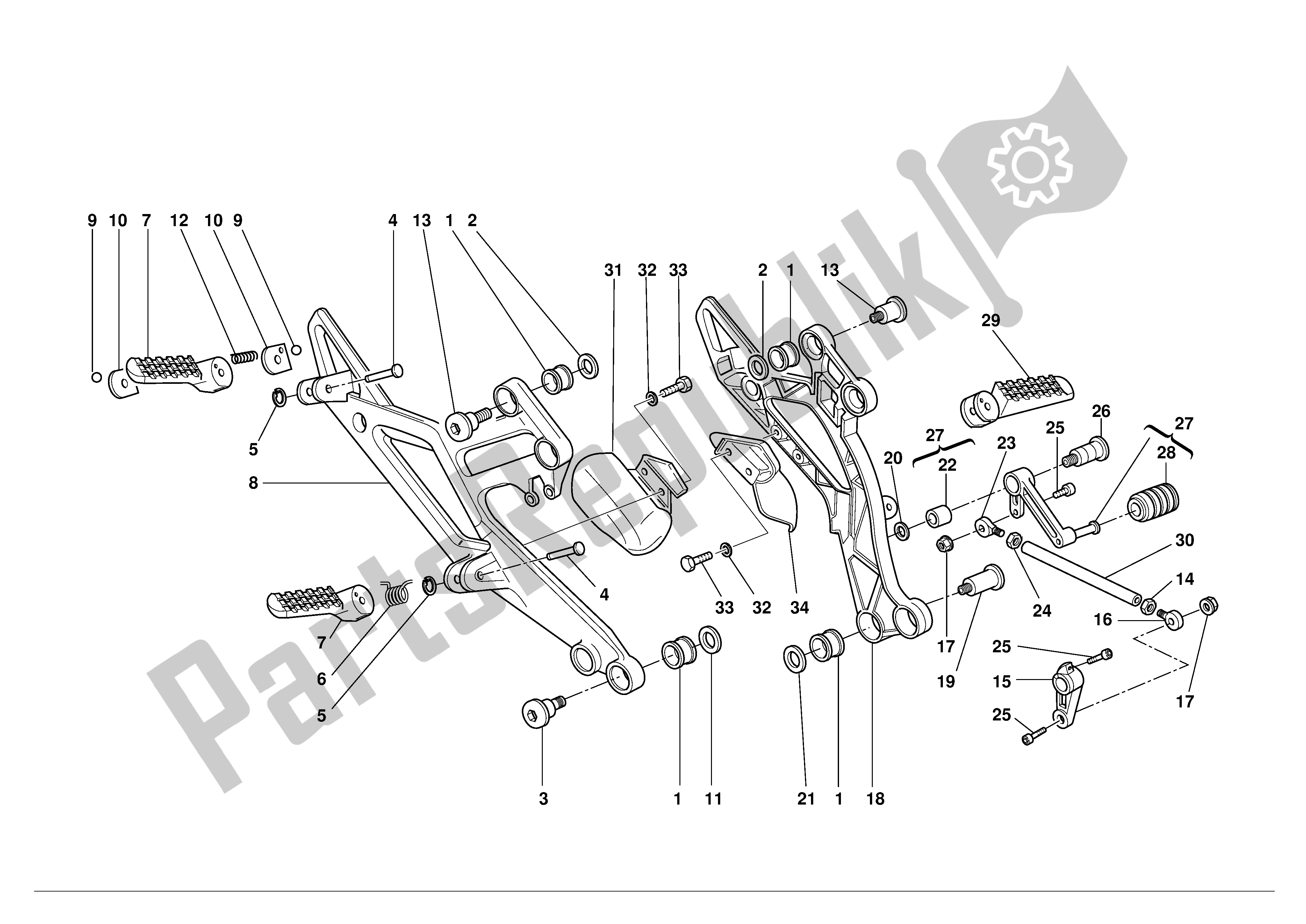 Todas las partes para Palanca De Cambio De Marchas-reposapiés de Ducati Monster 600 2001