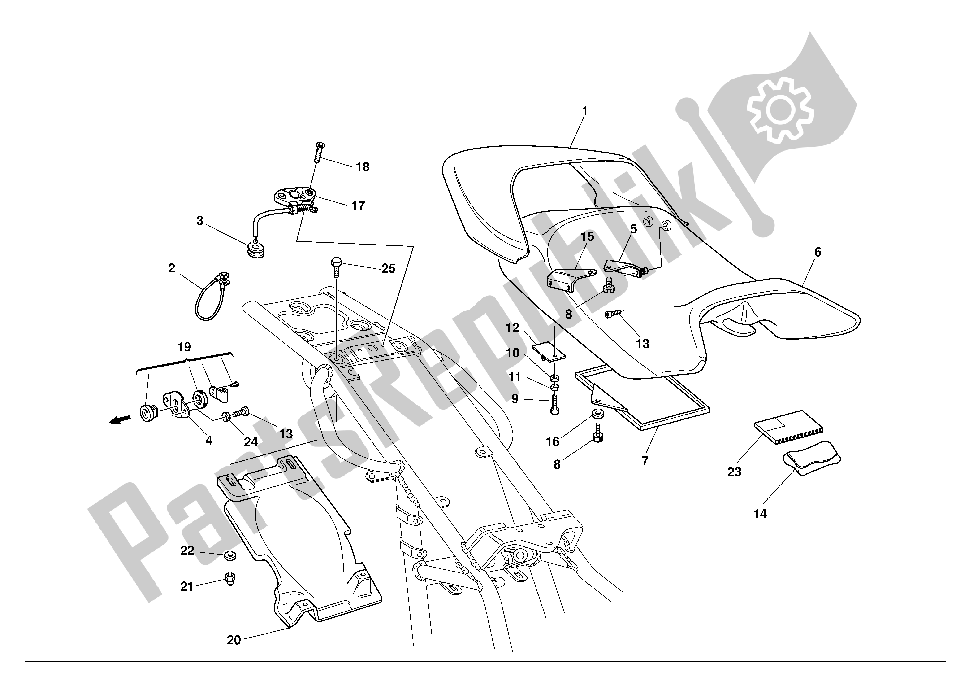 Todas las partes para Asiento de Ducati Monster 600 2001