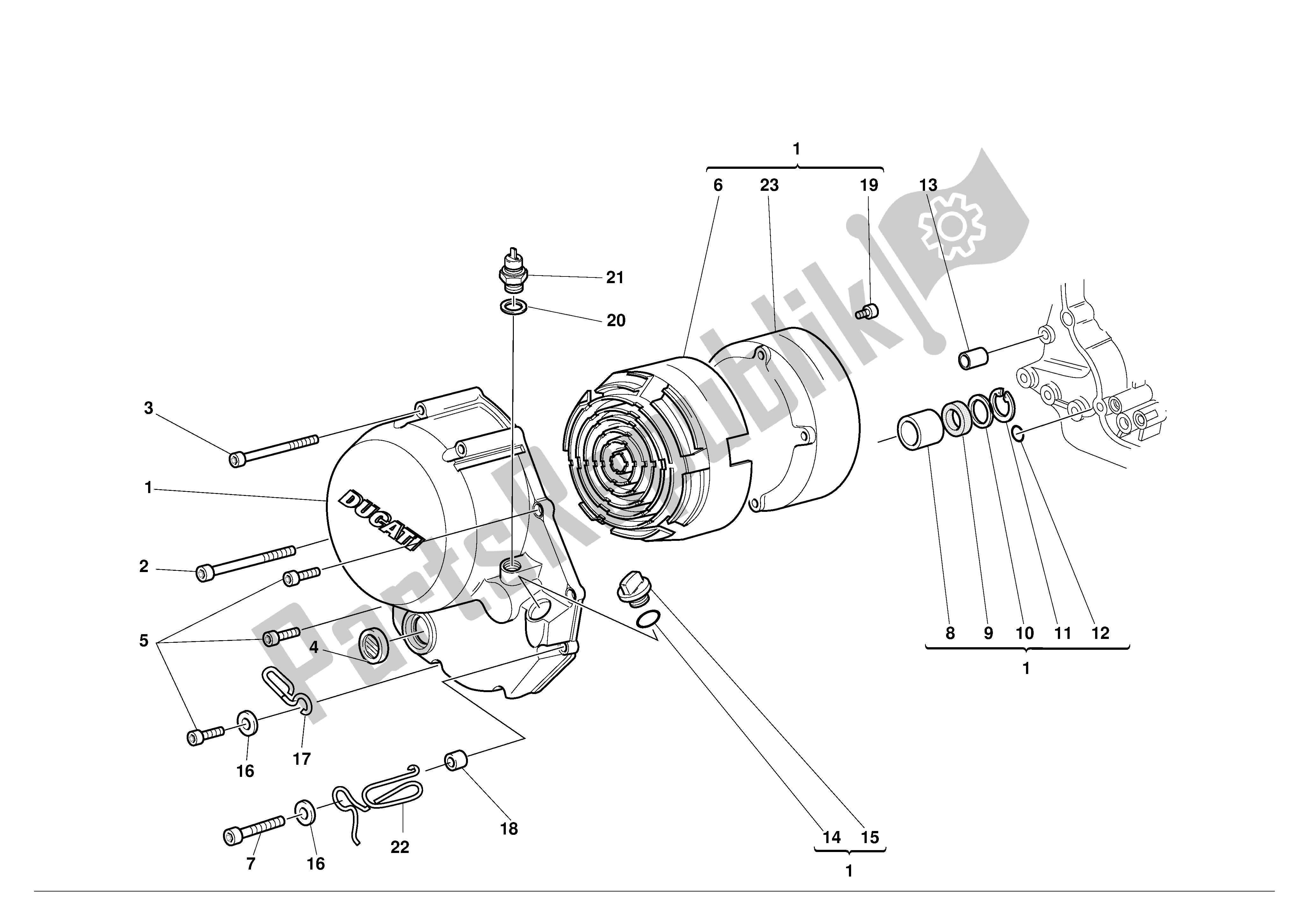 Todas las partes para Tapa Del Embrague de Ducati Monster 600 2001