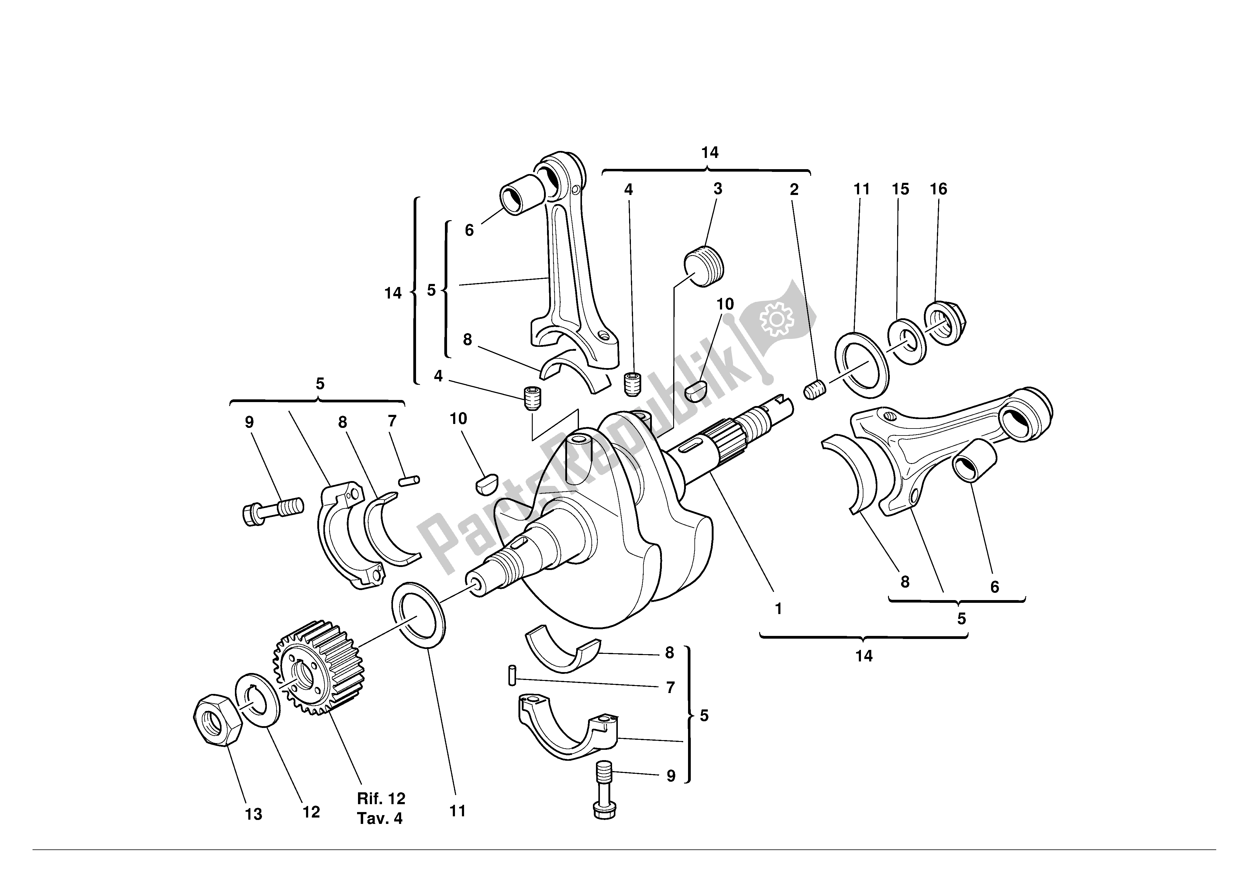 Tutte le parti per il Albero A Gomiti del Ducati Monster 600 2001