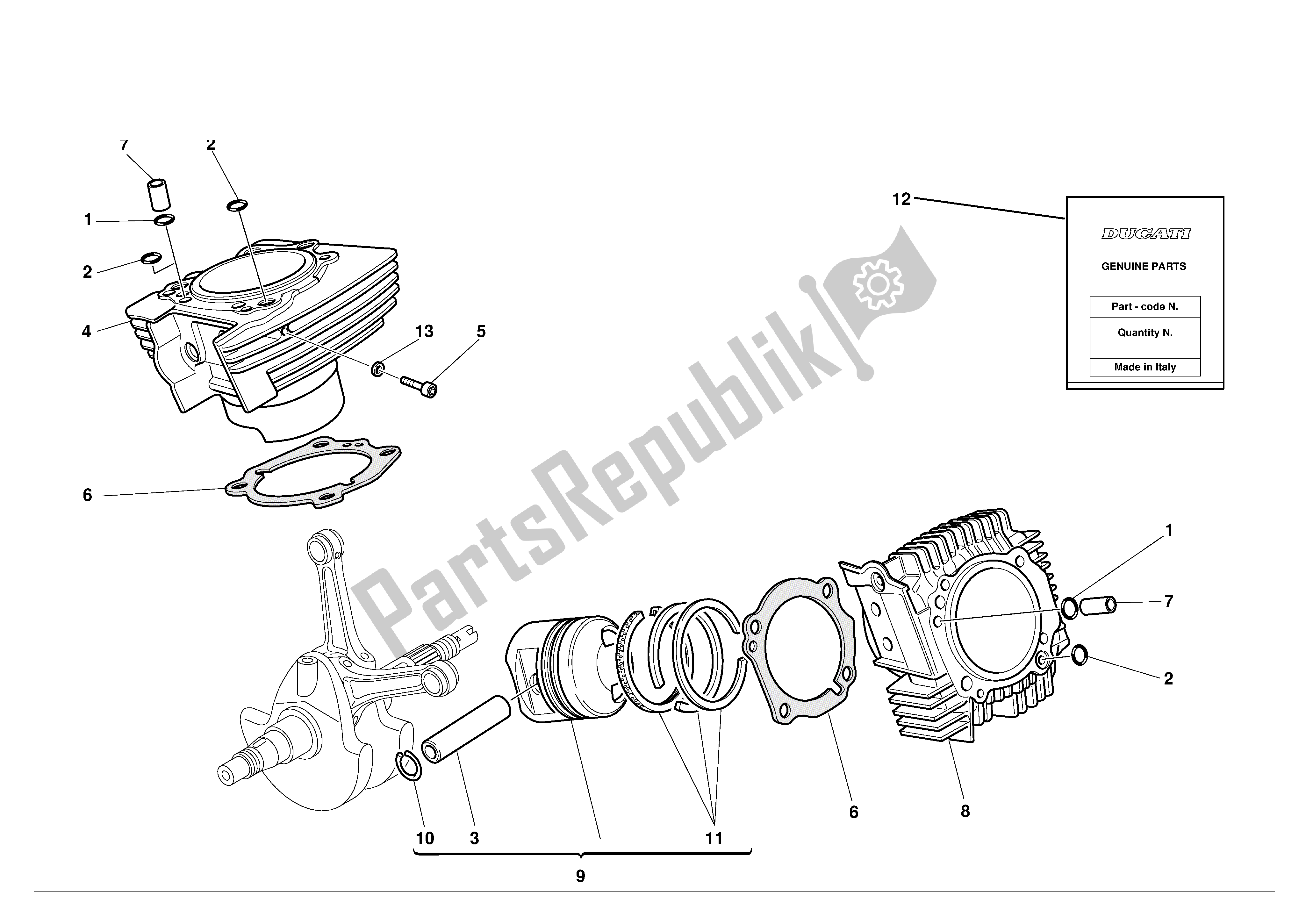 Todas las partes para Cilindros - Pistones de Ducati Monster 600 2001