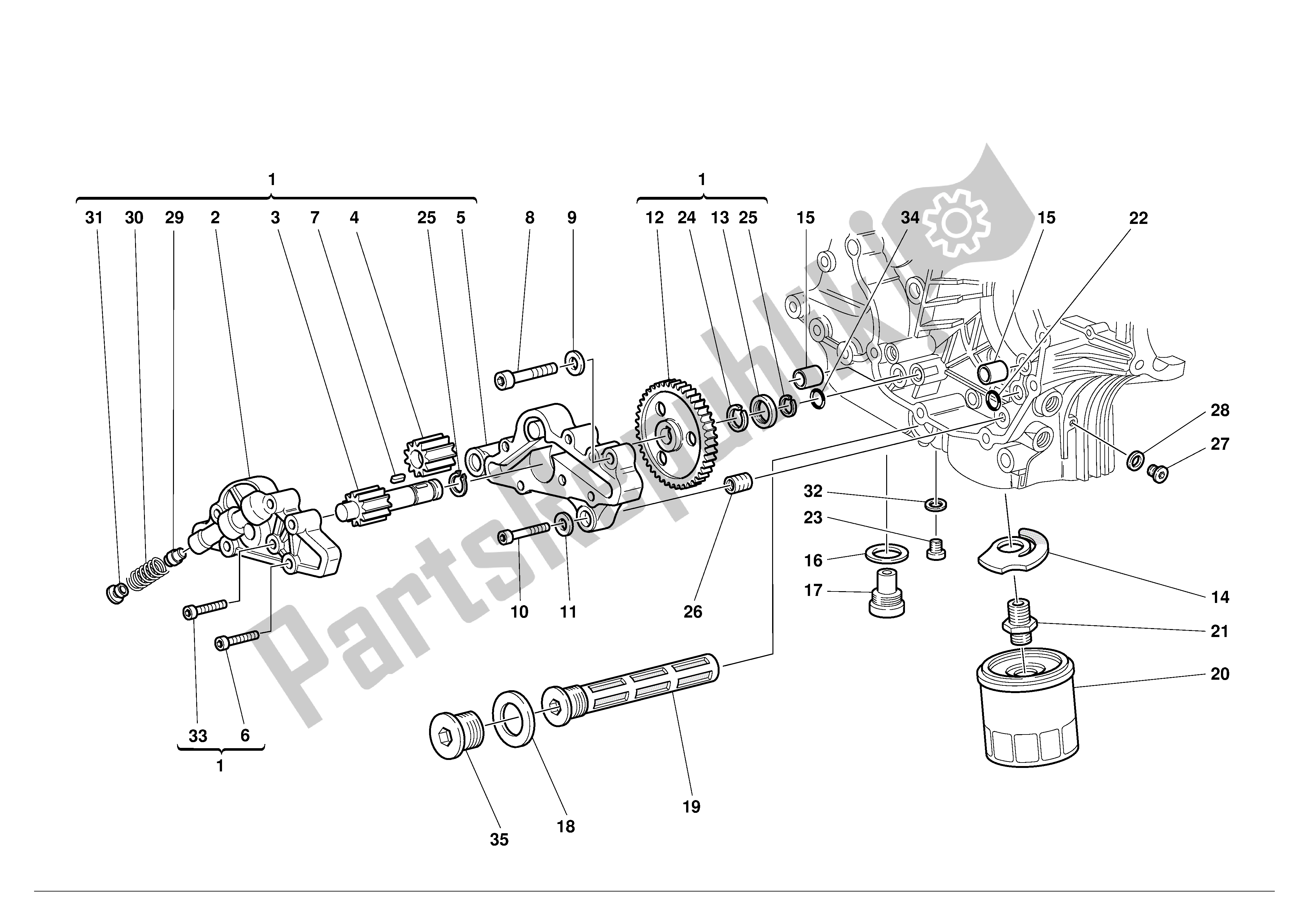 Tutte le parti per il Filtri E Pompa Dell'olio del Ducati Monster 600 2001