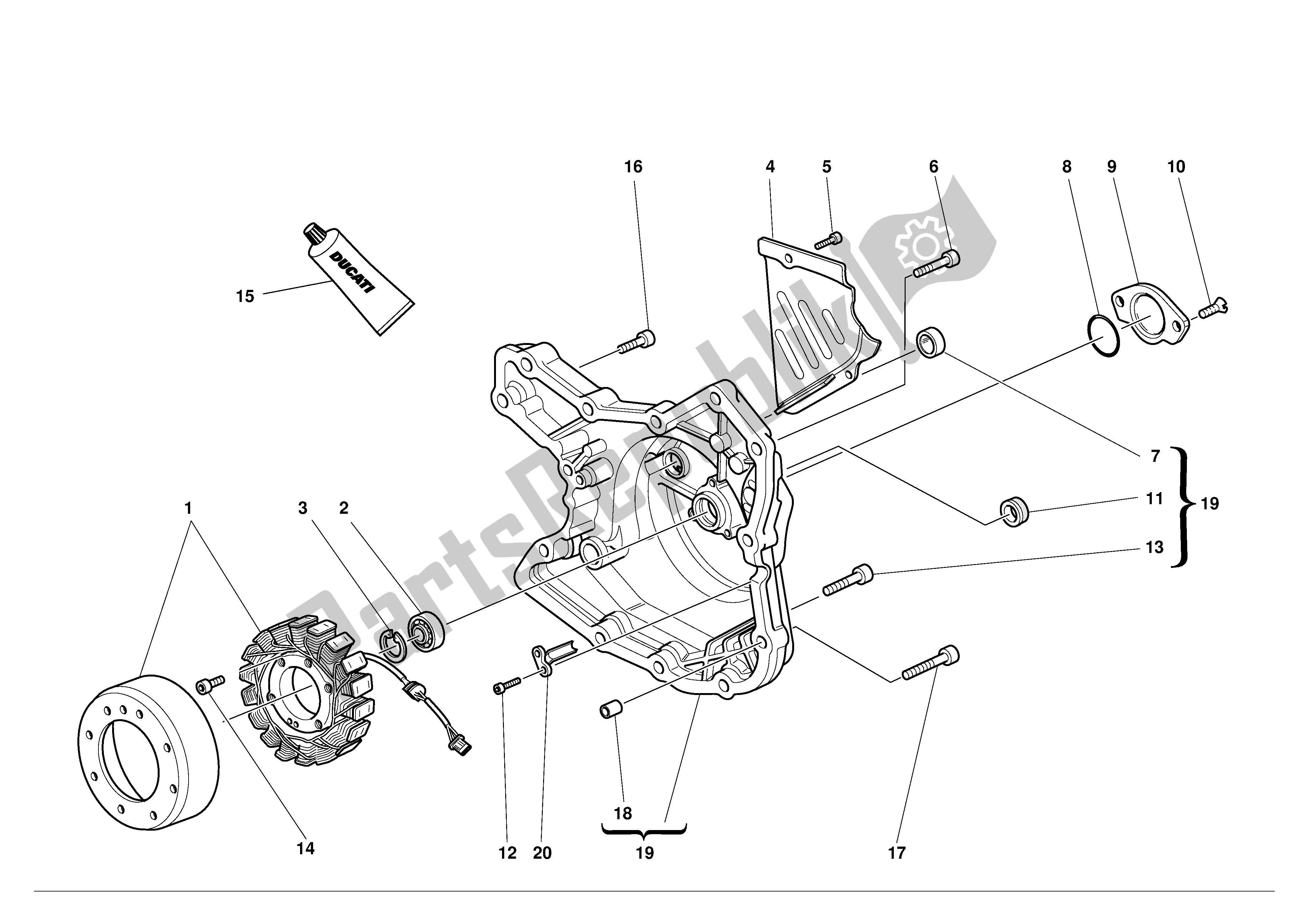 Todas las partes para Cubierta Del Alternador de Ducati Monster 600 2001