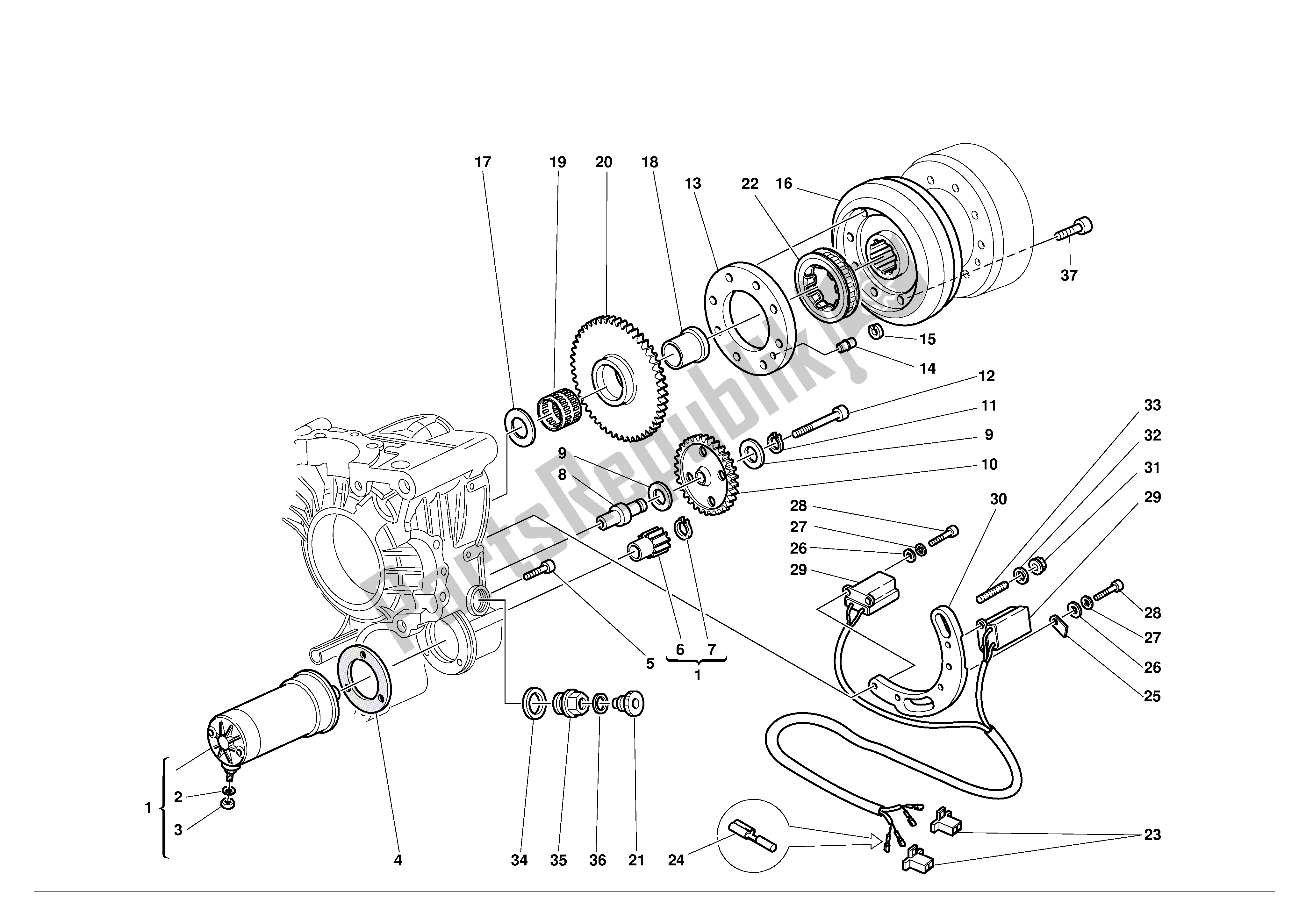 Tutte le parti per il Andignition Avviamento Elettrico del Ducati Monster 600 2001