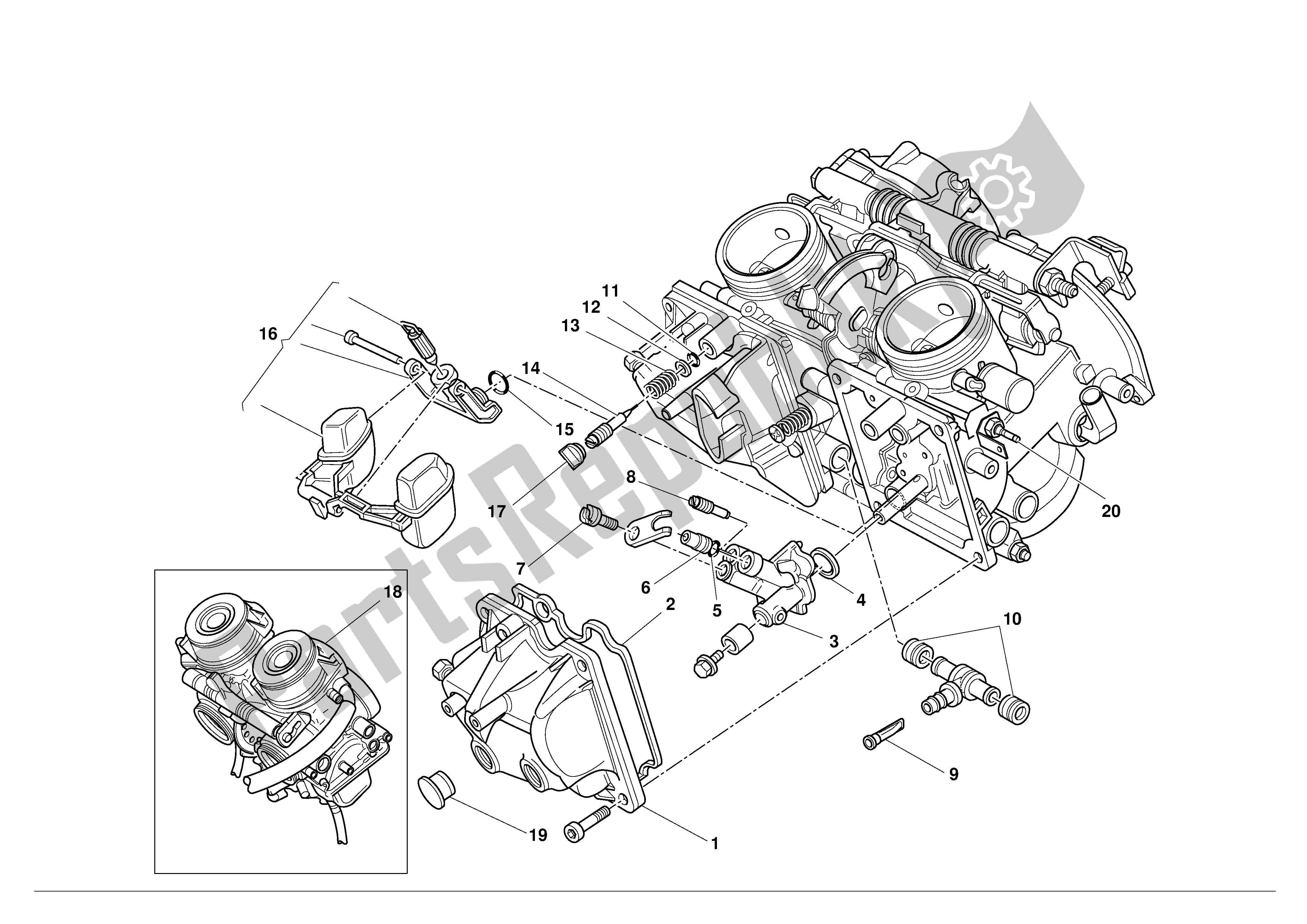 Todas las partes para Carburador de Ducati Monster 600 2001