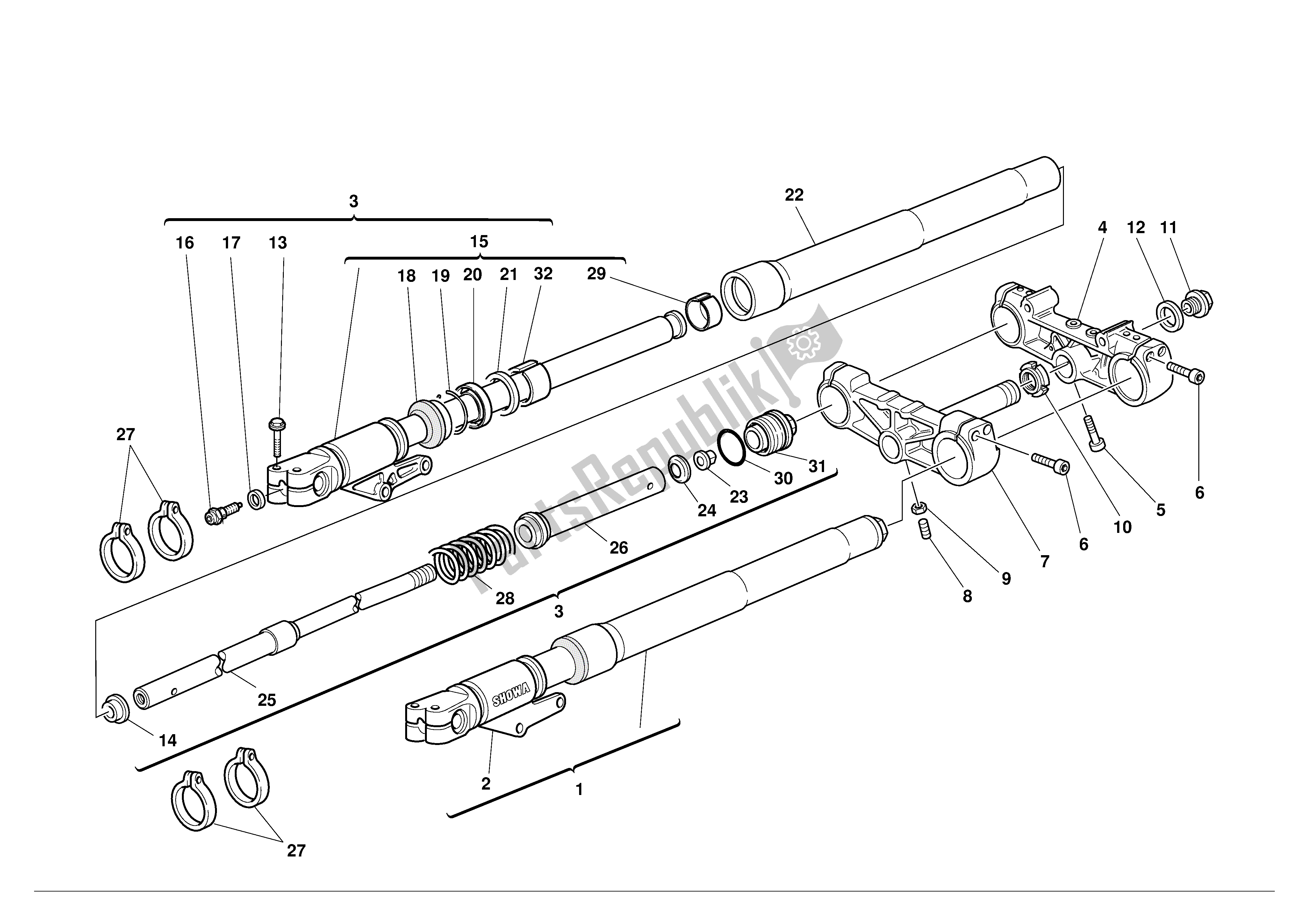 Todas las partes para Tenedor de Ducati Monster 600 2001