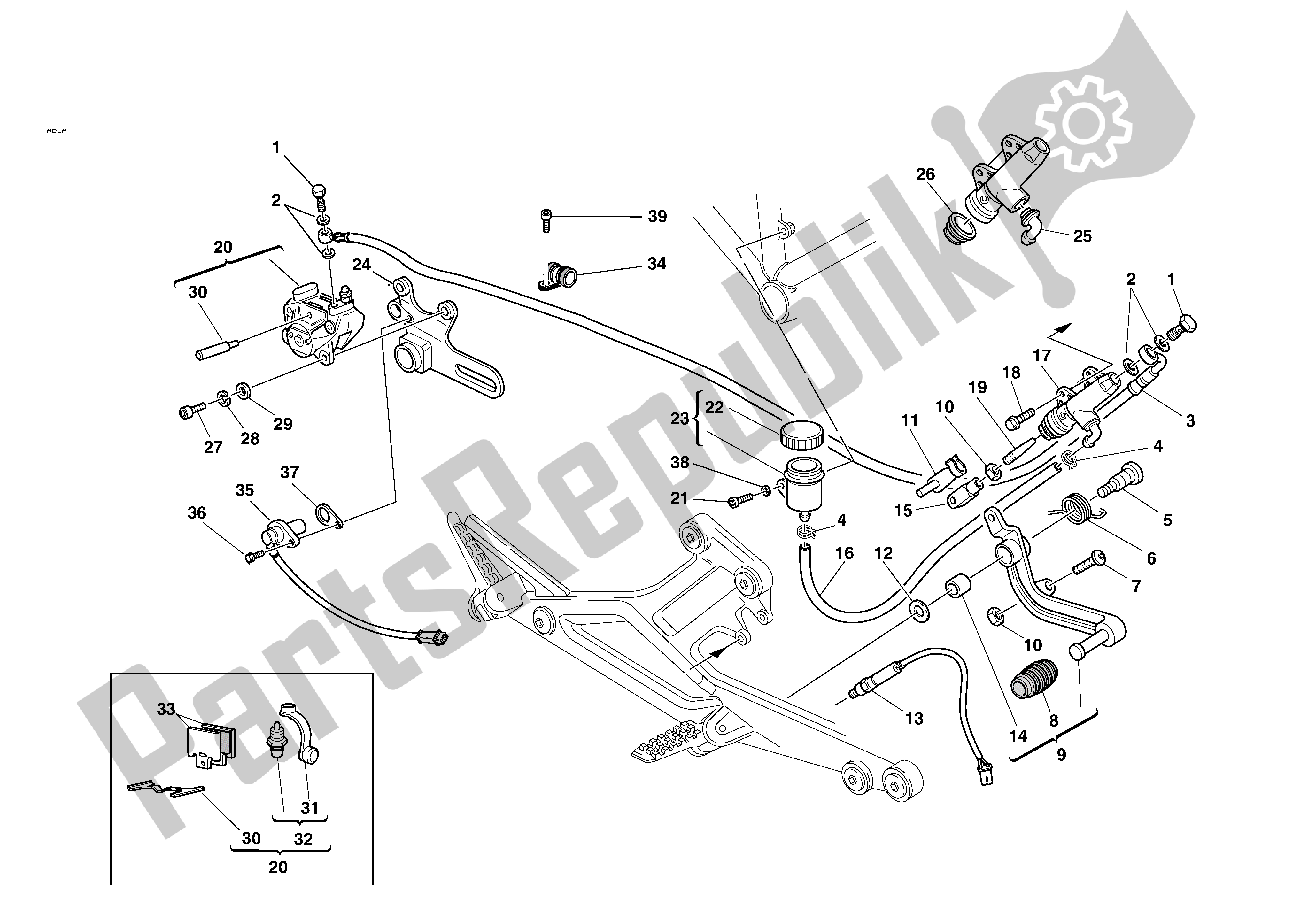 Todas las partes para Freno Trasero de Ducati Monster S 620 2003