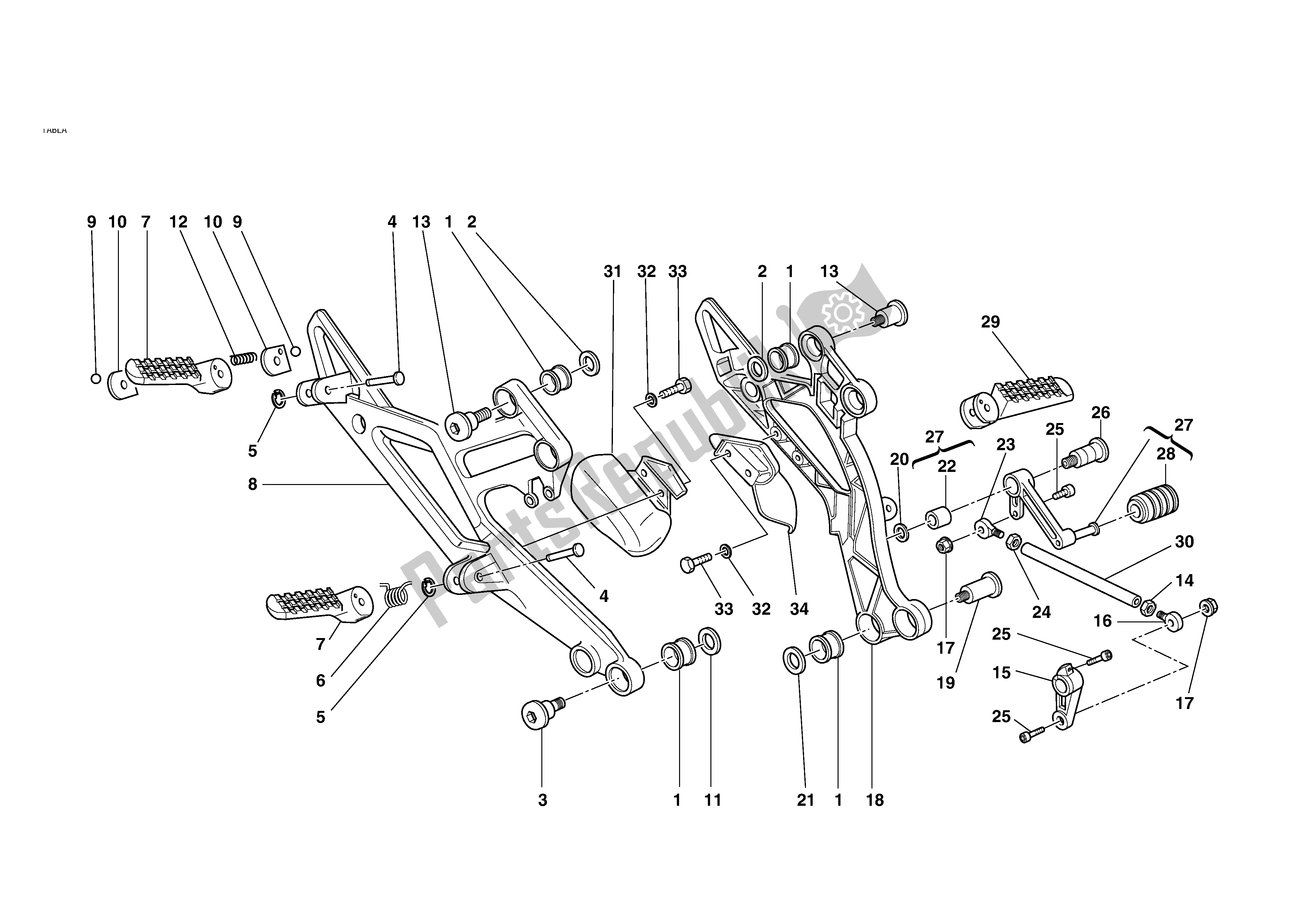 Todas las partes para Palanca De Cambio De Marchas-reposapiés de Ducati Monster S 620 2003