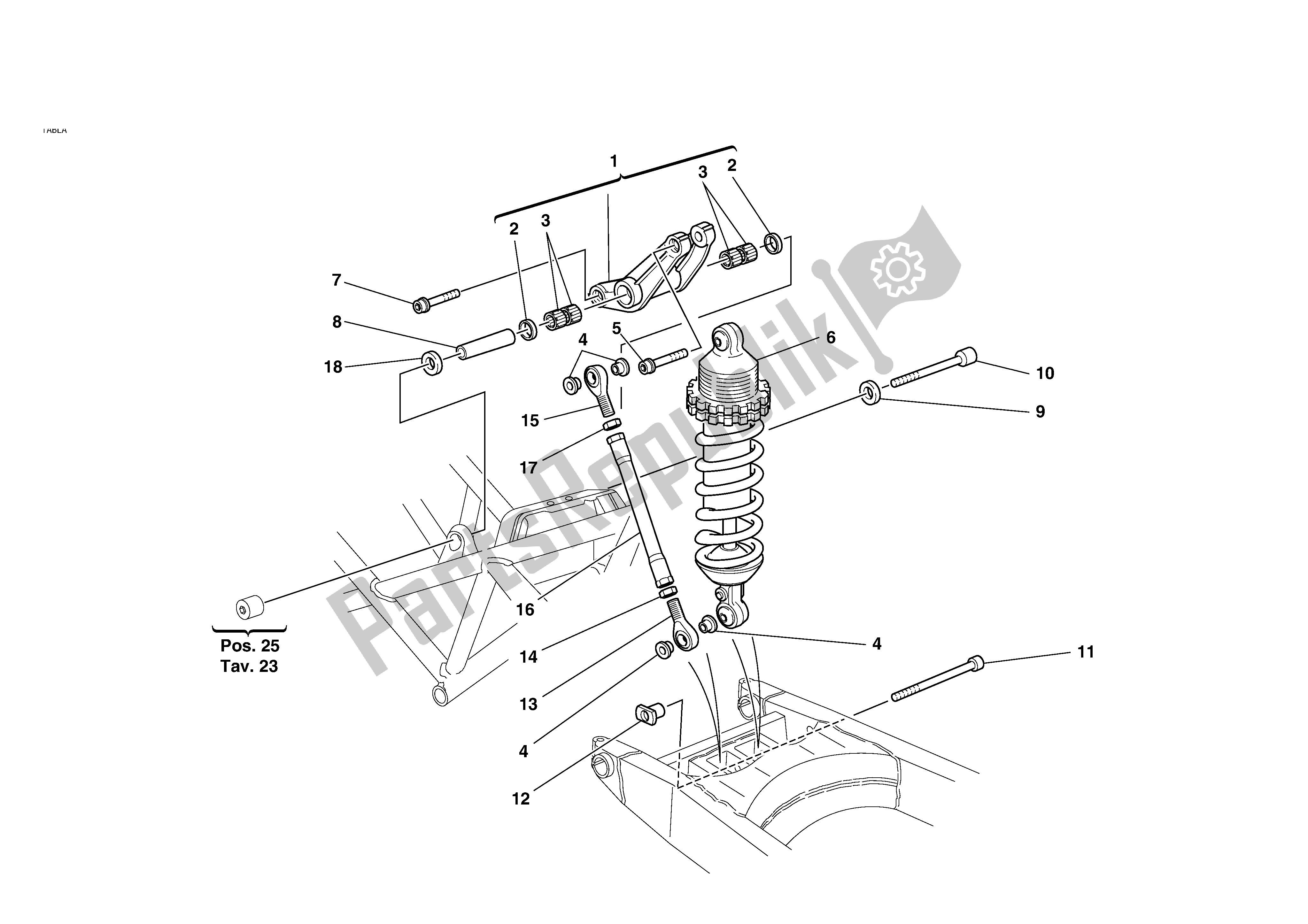 Todas las partes para Suspensión Trasera de Ducati Monster S 620 2003