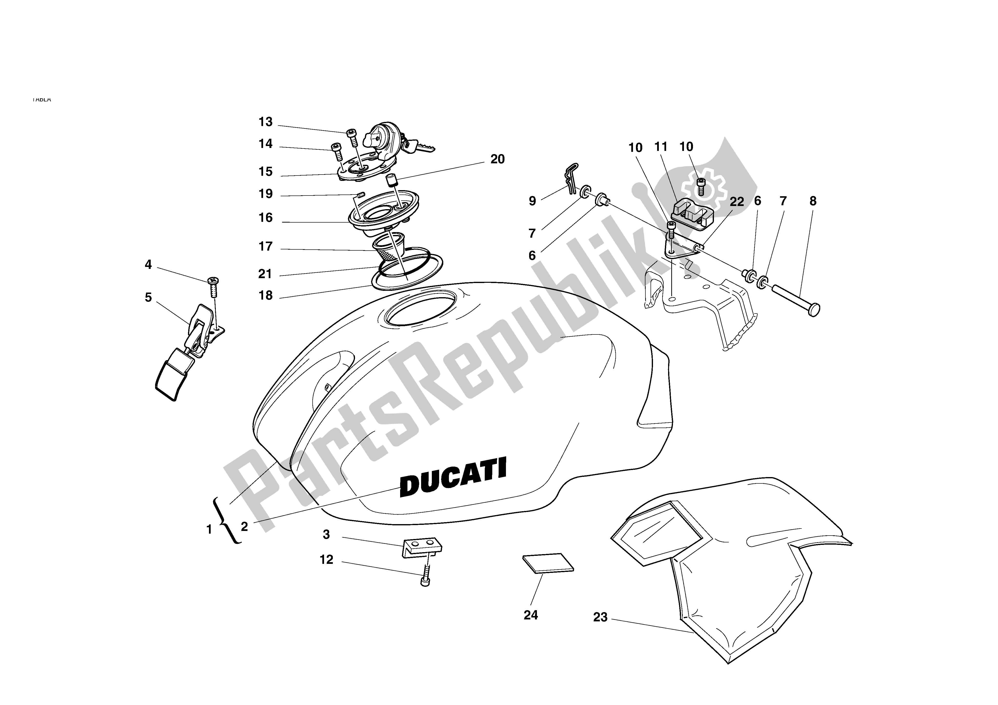 Todas las partes para Depósito De Combustible de Ducati Monster S 620 2003