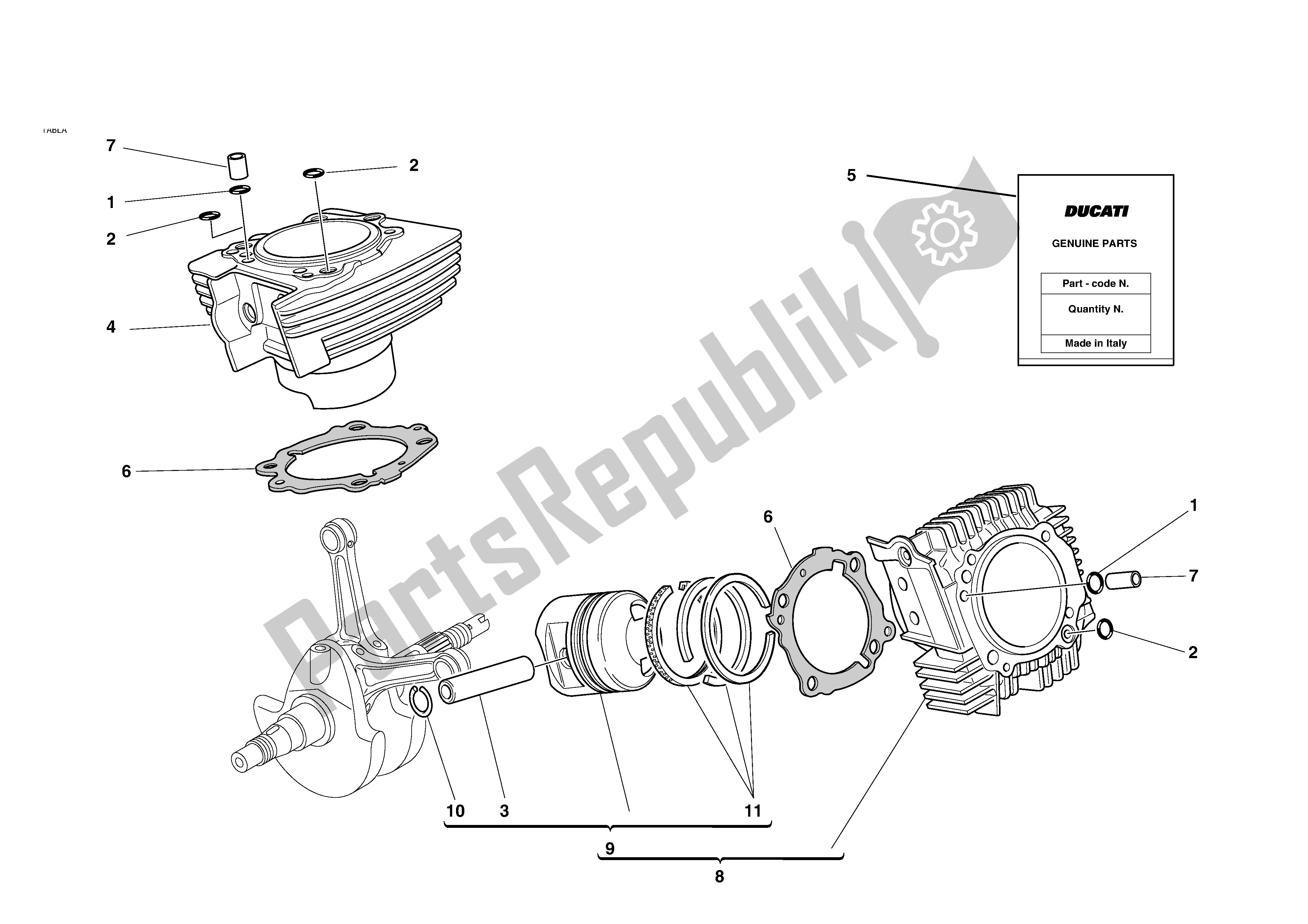 Todas las partes para Cilindros - Pistones de Ducati Monster S 620 2003