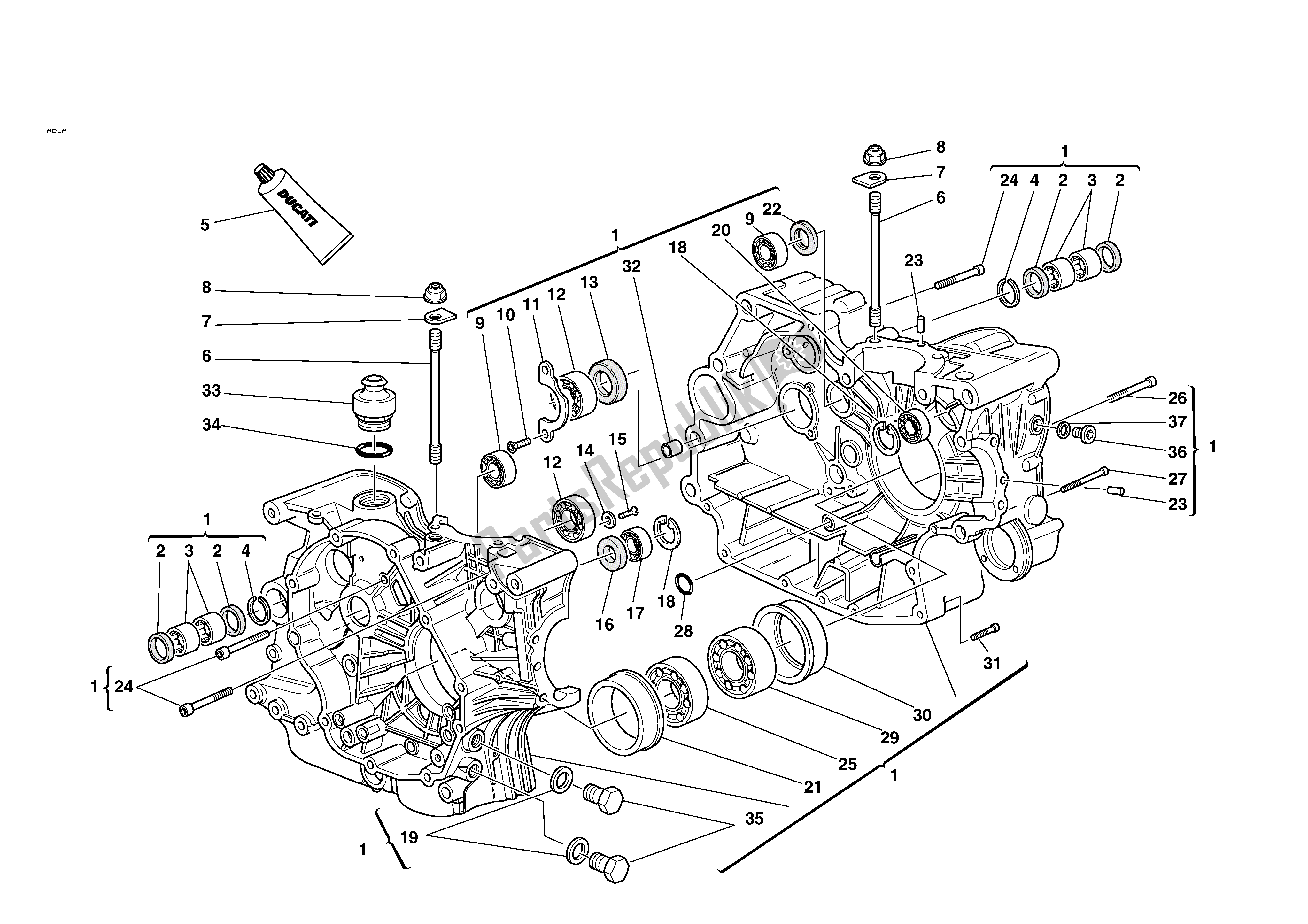 Todas as partes de Meio Cárter do Ducati Monster S 620 2003