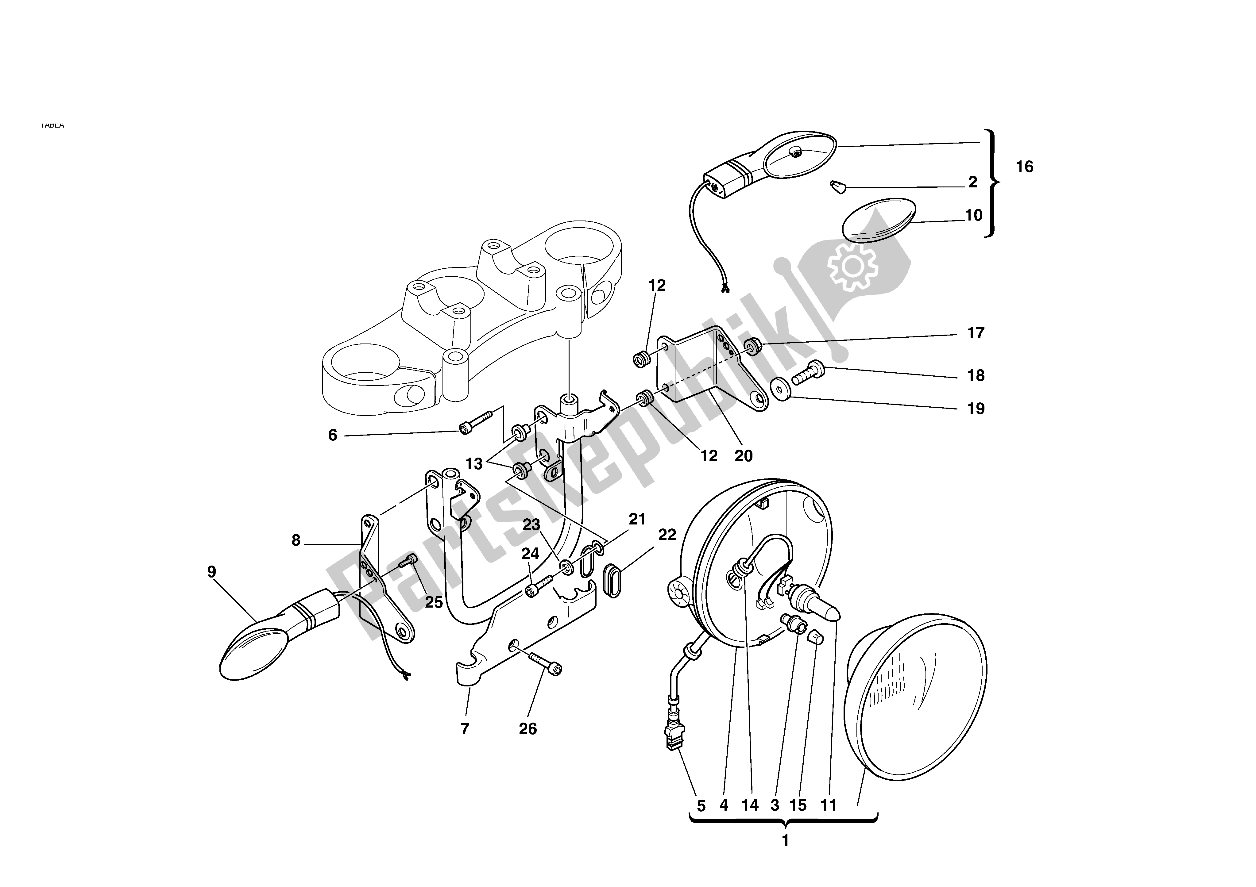 Todas las partes para Faro Delantero de Ducati Monster S 620 2003