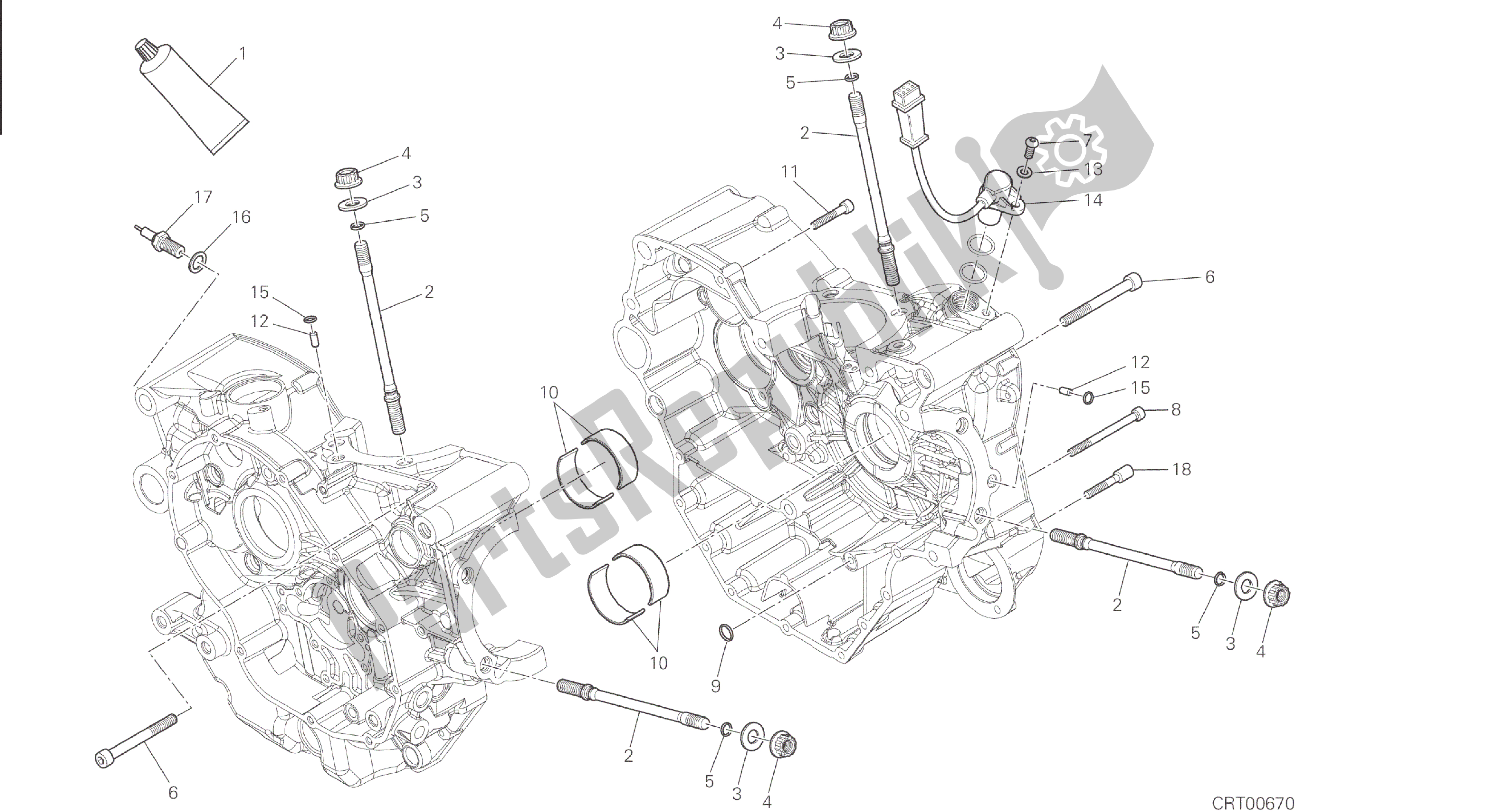 Todas las partes para Dibujo 10a - Motor Del Grupo Par De Cárter Medio [mod: M 821] de Ducati Monster 821 2015