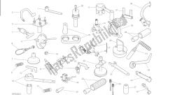 desenho 001 - ferramentas de serviço de oficina, ferramentas de grupo de motor [mod: m 821]