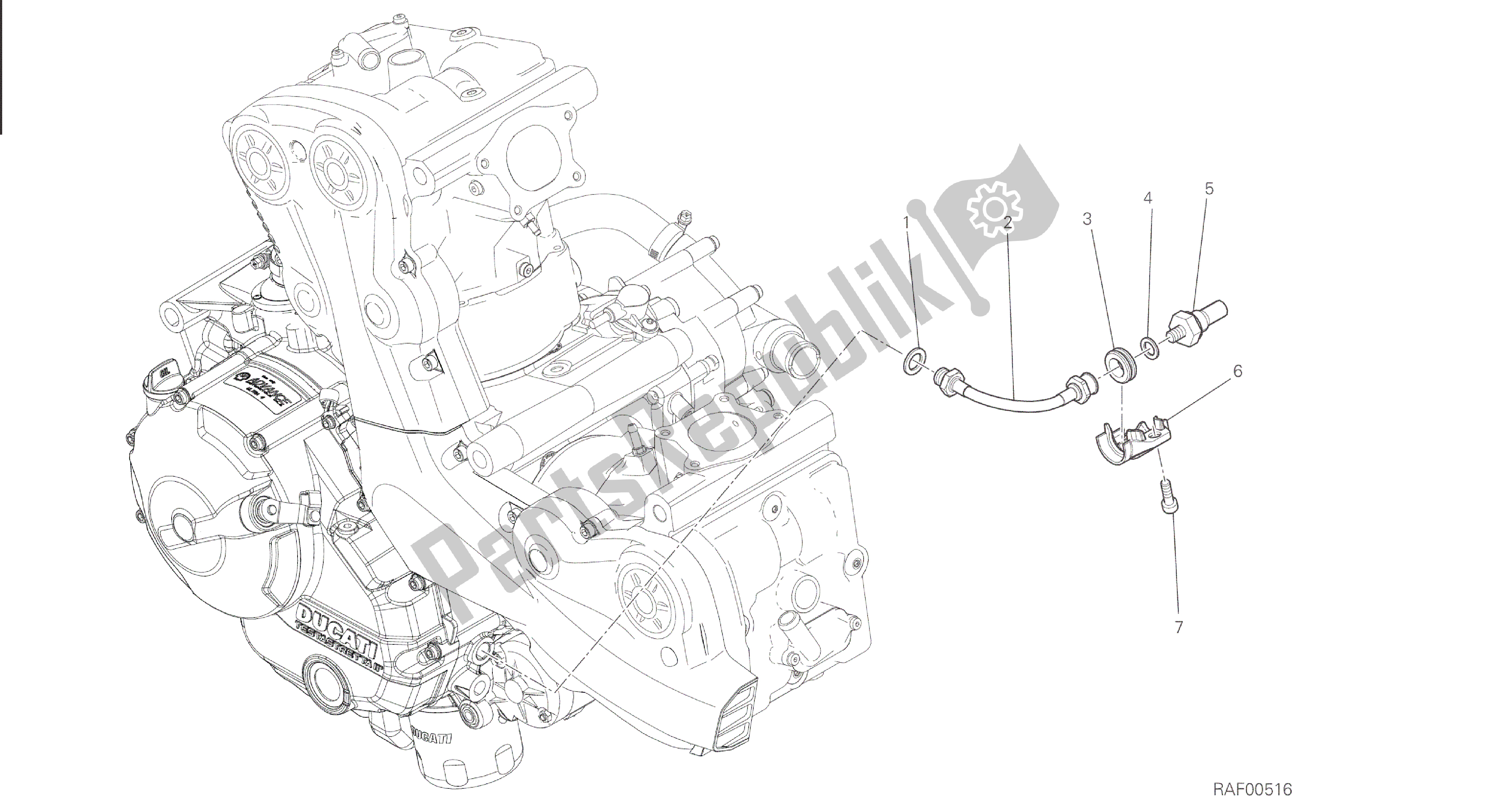 Todas las partes para Dibujo 016 - Conjunto De Interruptor, Presión De Aceite [mod: M 821] Marco De Grupo de Ducati Monster 821 2015